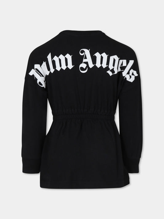 Vestito nero per bambina con logo,Palm Angels,PGDH005C99JER0011001