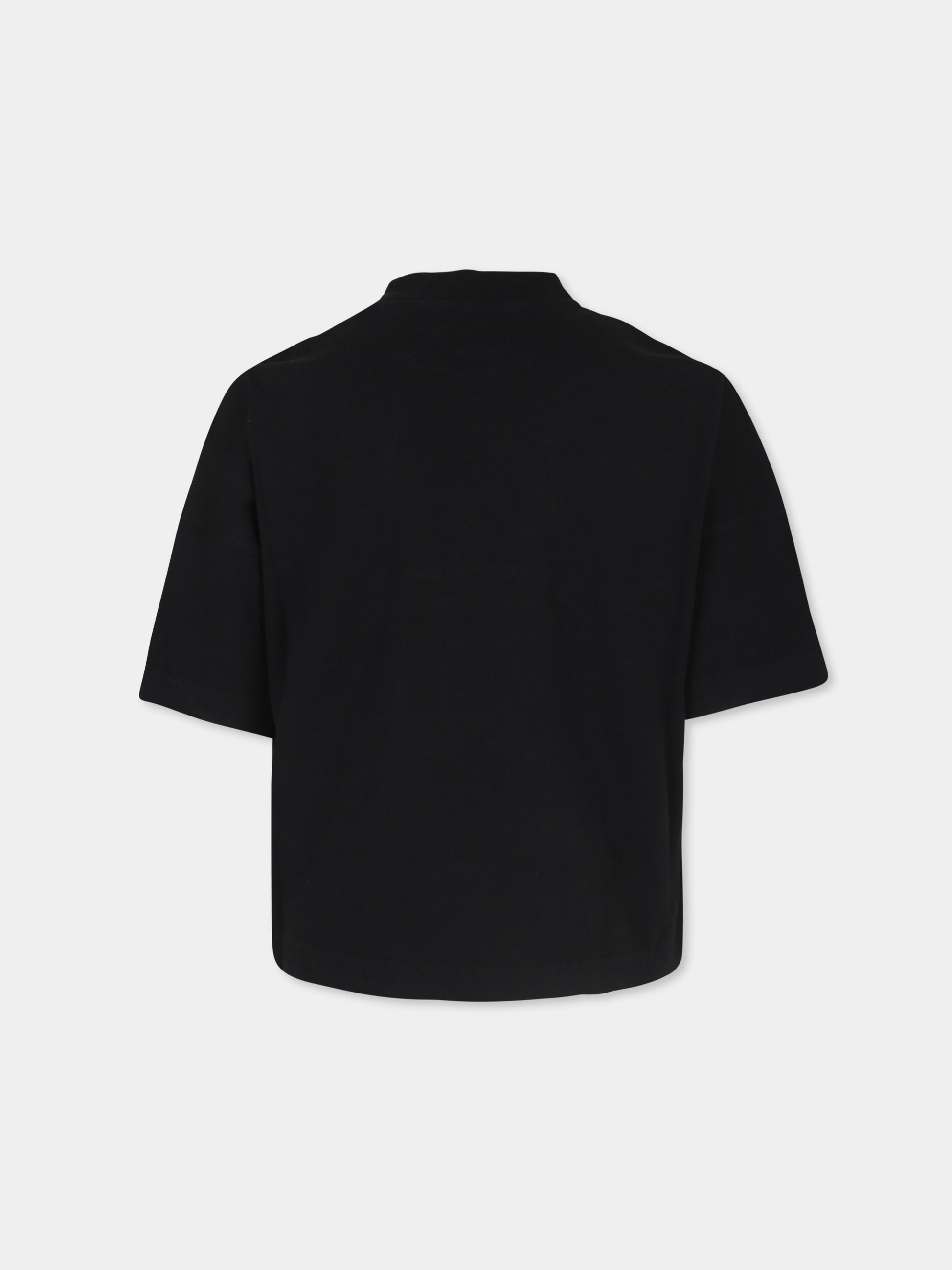 T-shirt nera per bambino con logo,Palm Angels,PBAA002F24JER0011004