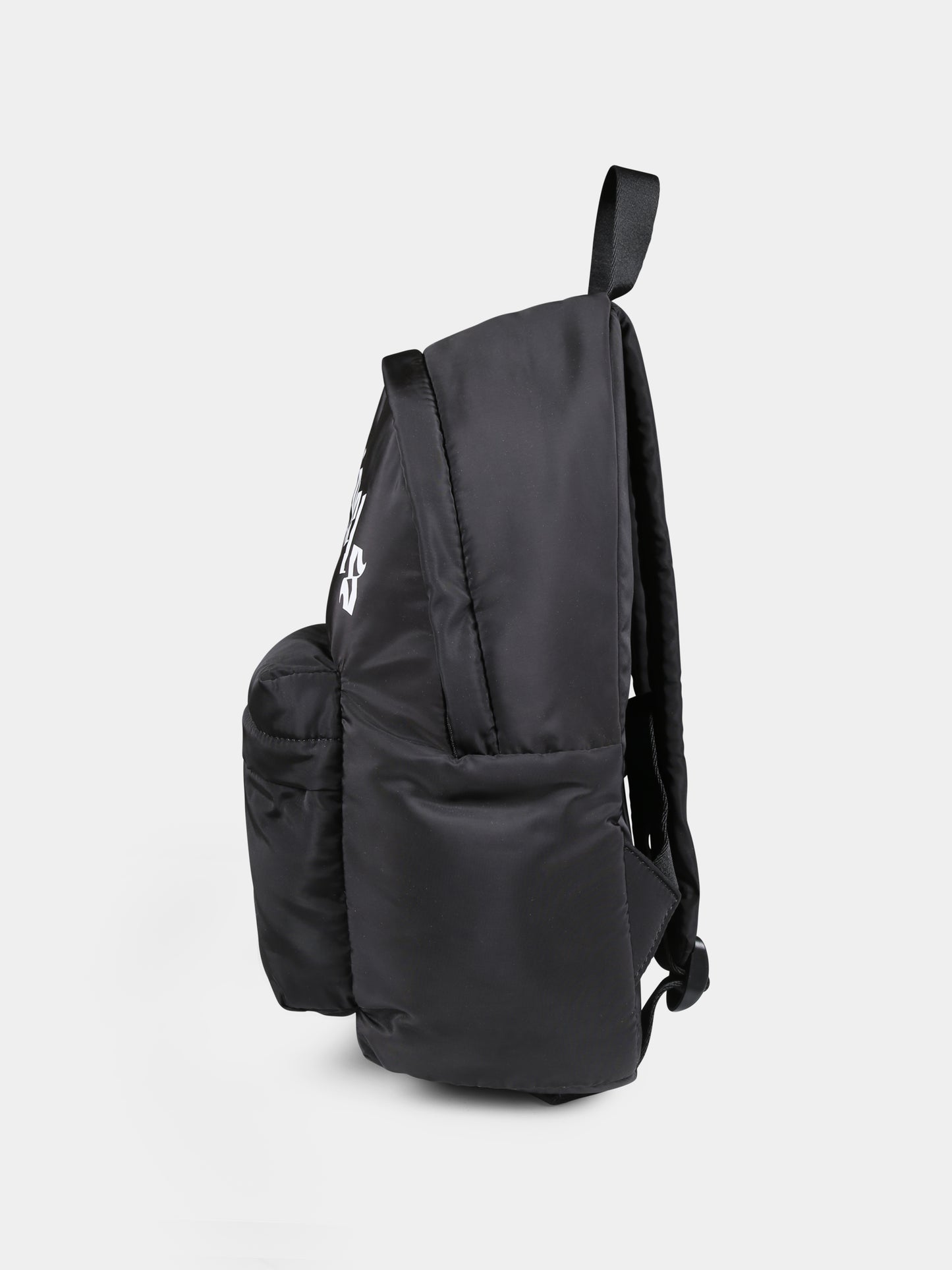 Zaino nero per bambino con logo bianco,Palm Angels,PBNB015C99FAB0011001