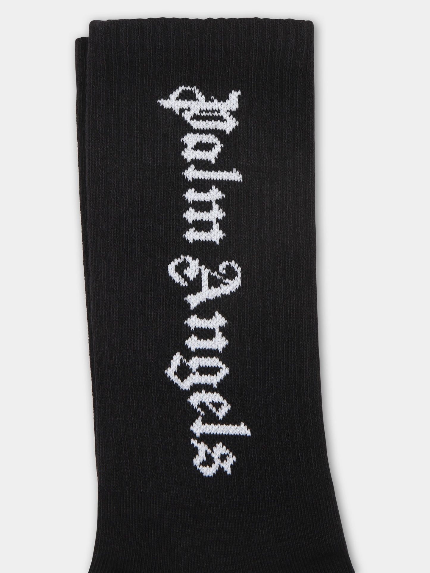 Calze nere per bambino con logo,Palm Angels,PBRA005C99KNI0041001