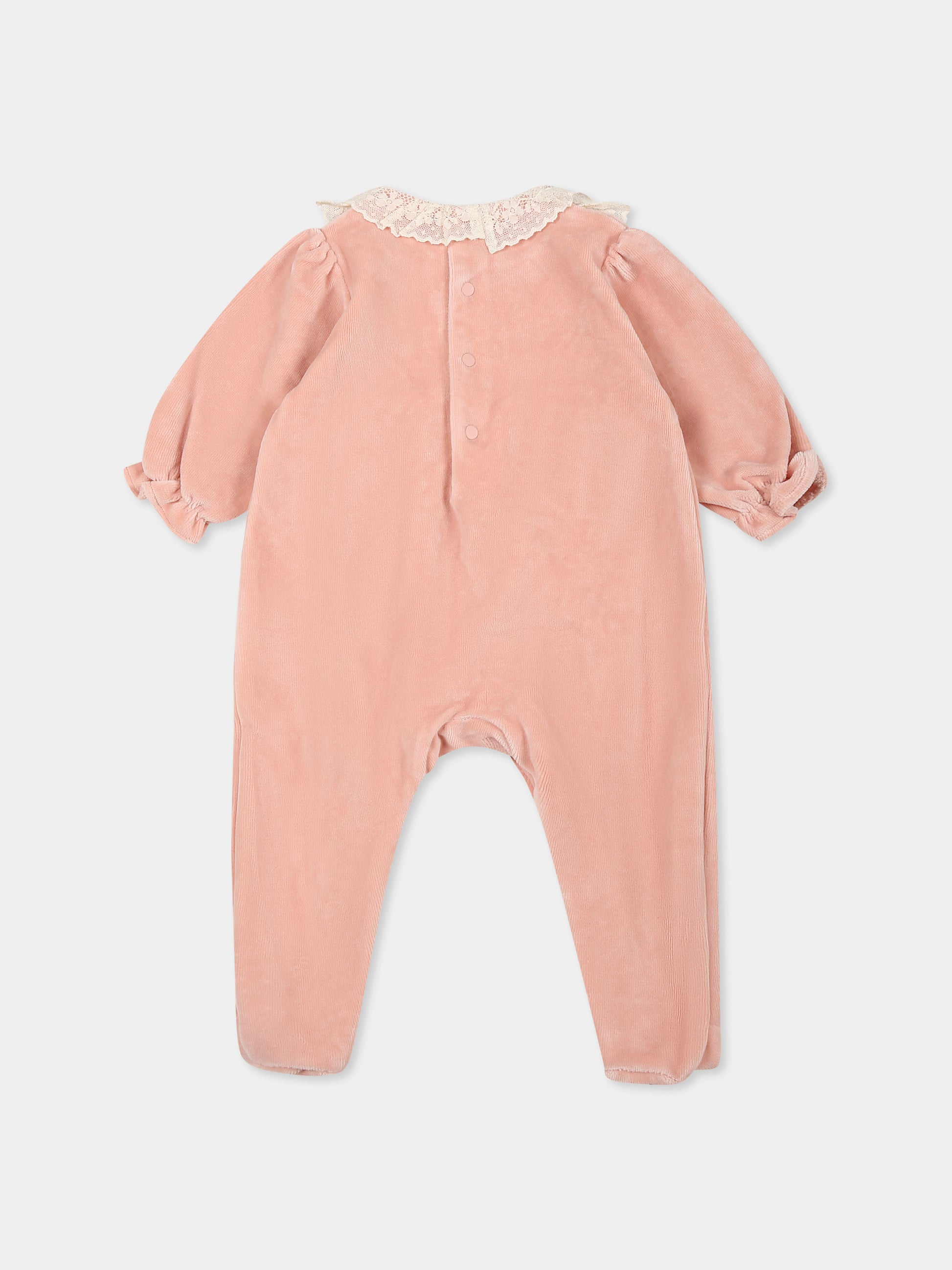 Tutina rosa per neonata con logo,Tartine Et Chocolat,TZ54190 3024H