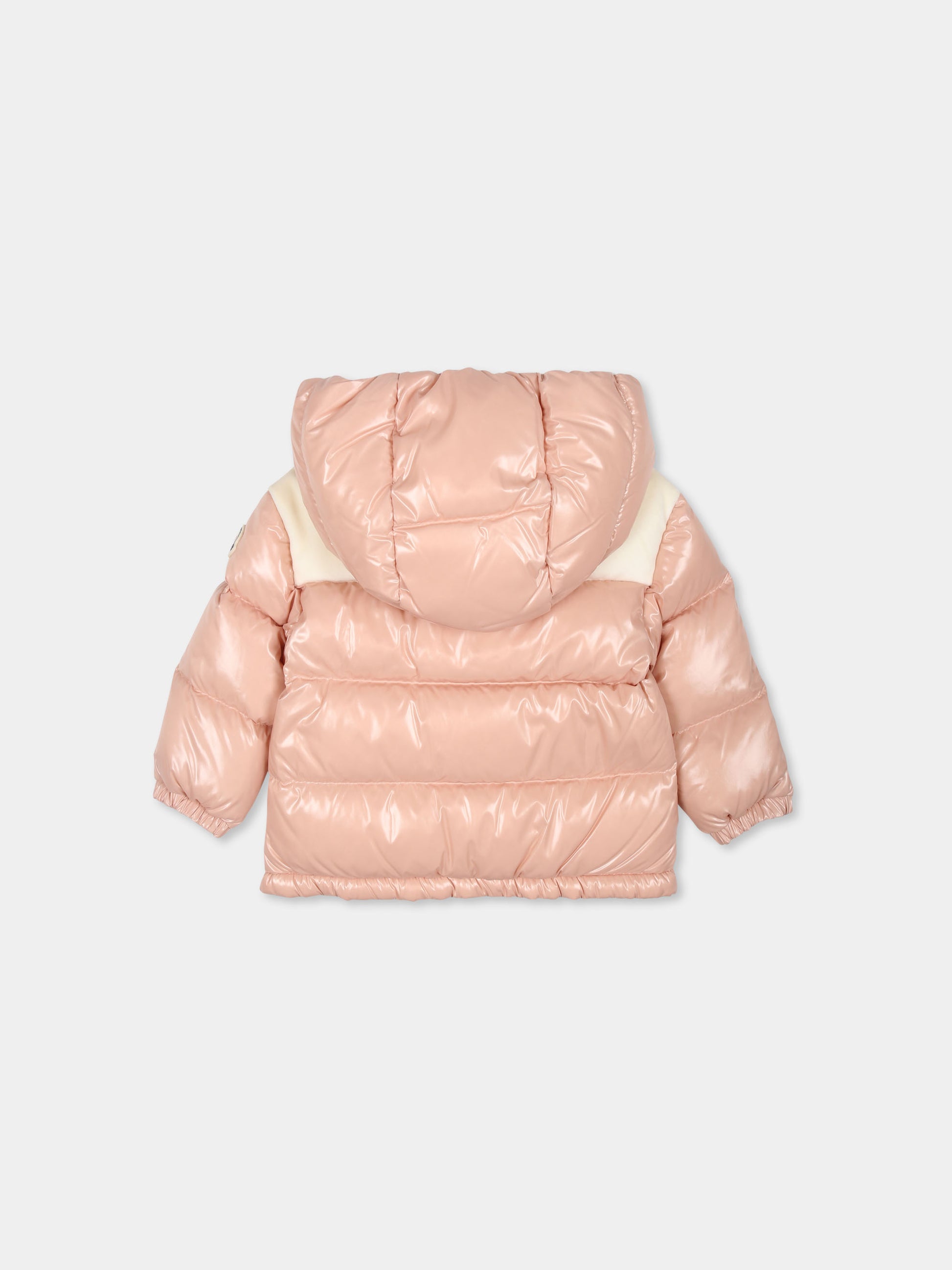 Piumino Lakisha rosa per neonata con patch logato,Moncler Kids,J2951 1A00040 5963V 512