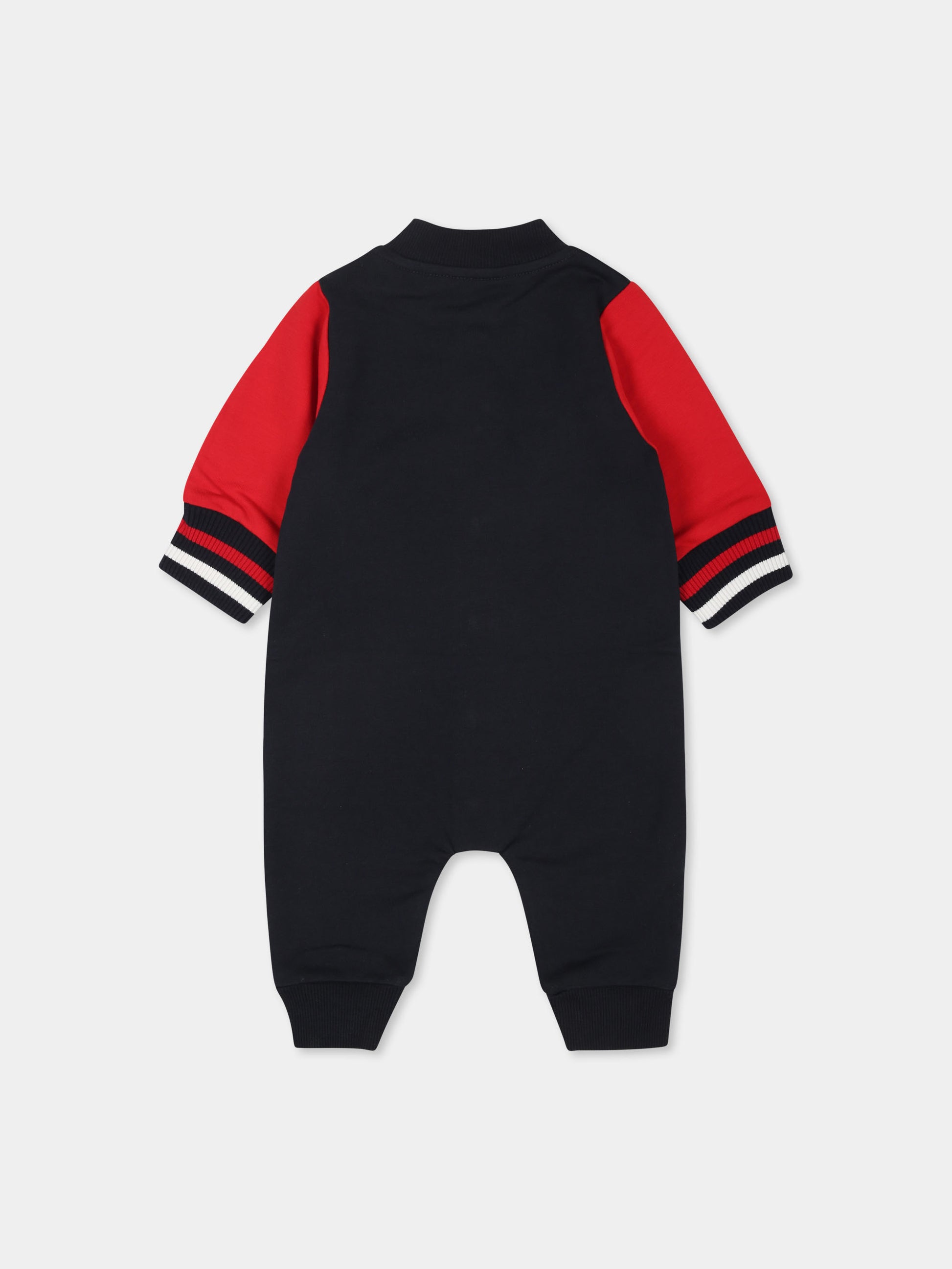 Tutina blu per neonato con logo,Moncler Kids,J2951 8L00007 89AM3 F74