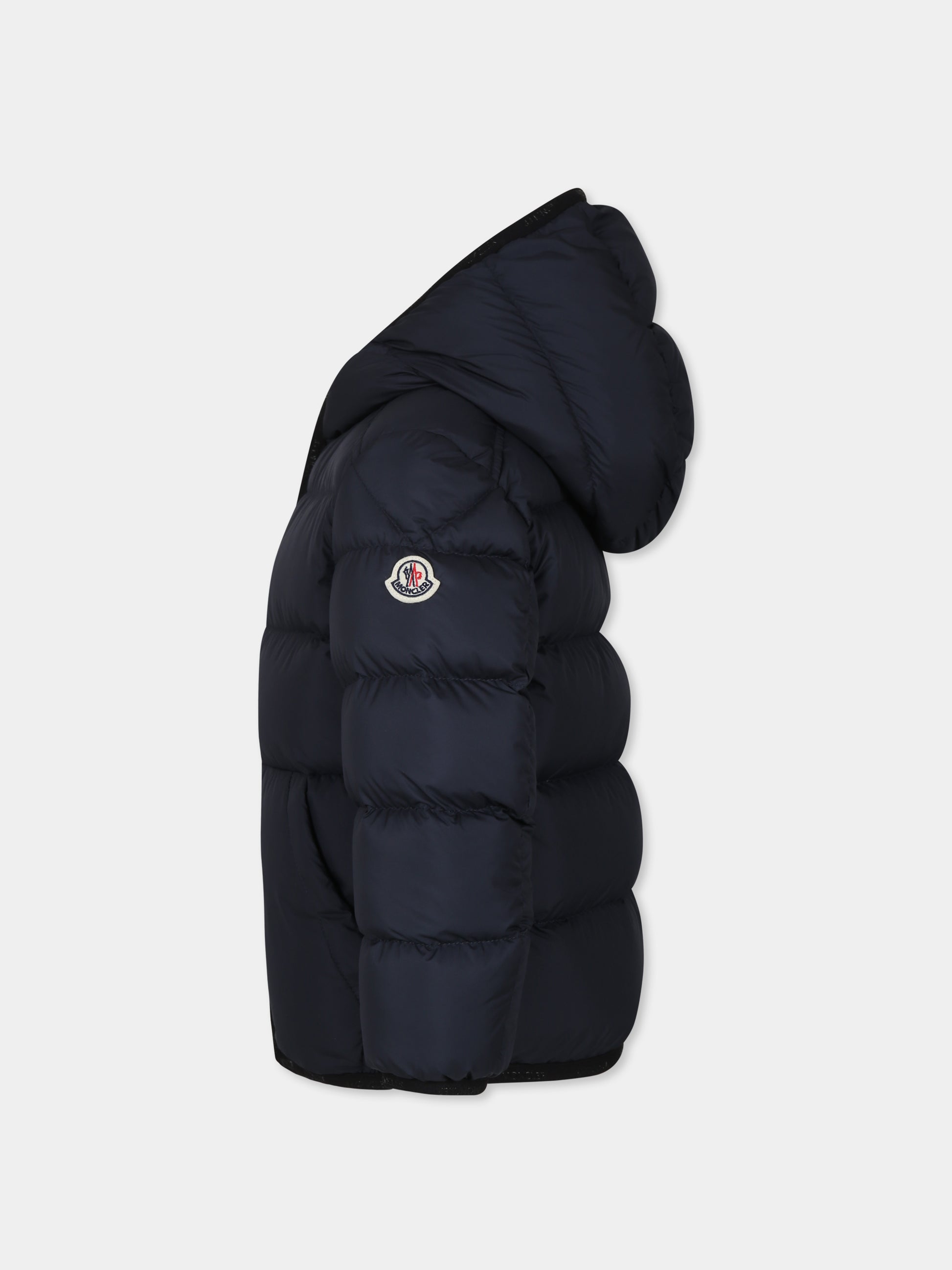 Piumino Mattan blu per bambino con patch logato,Moncler Kids,J2954 1A00058 549SK 77G