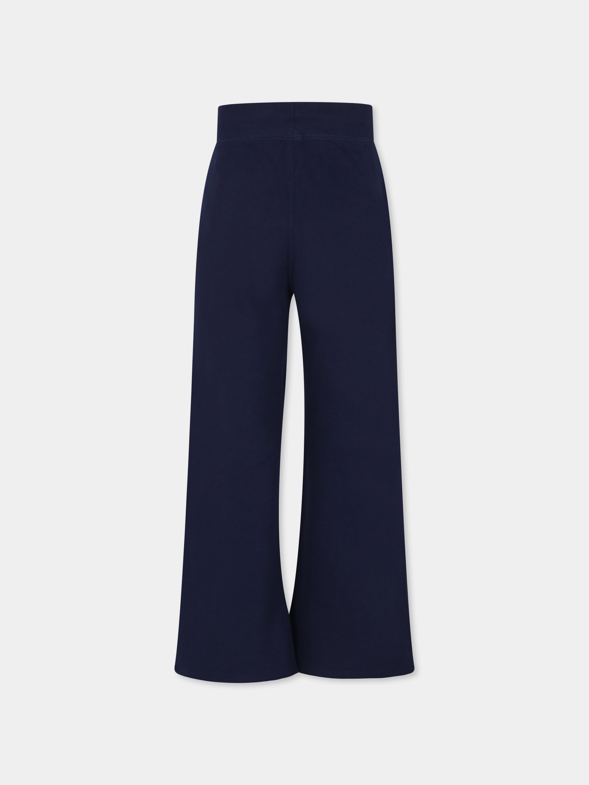 Pantaloni blu per bambina con cavallino,Ralph Lauren Kids,925933003