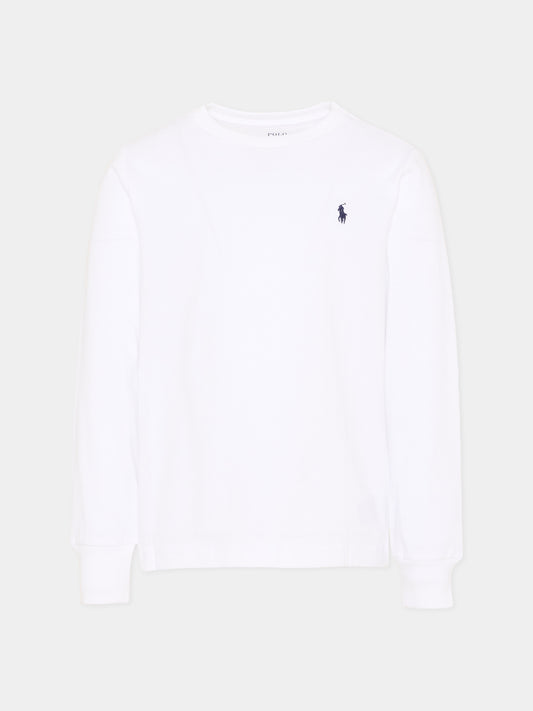 T-Shirt a manica lunga bianca per bambino,Ralph Lauren Kids,843804004