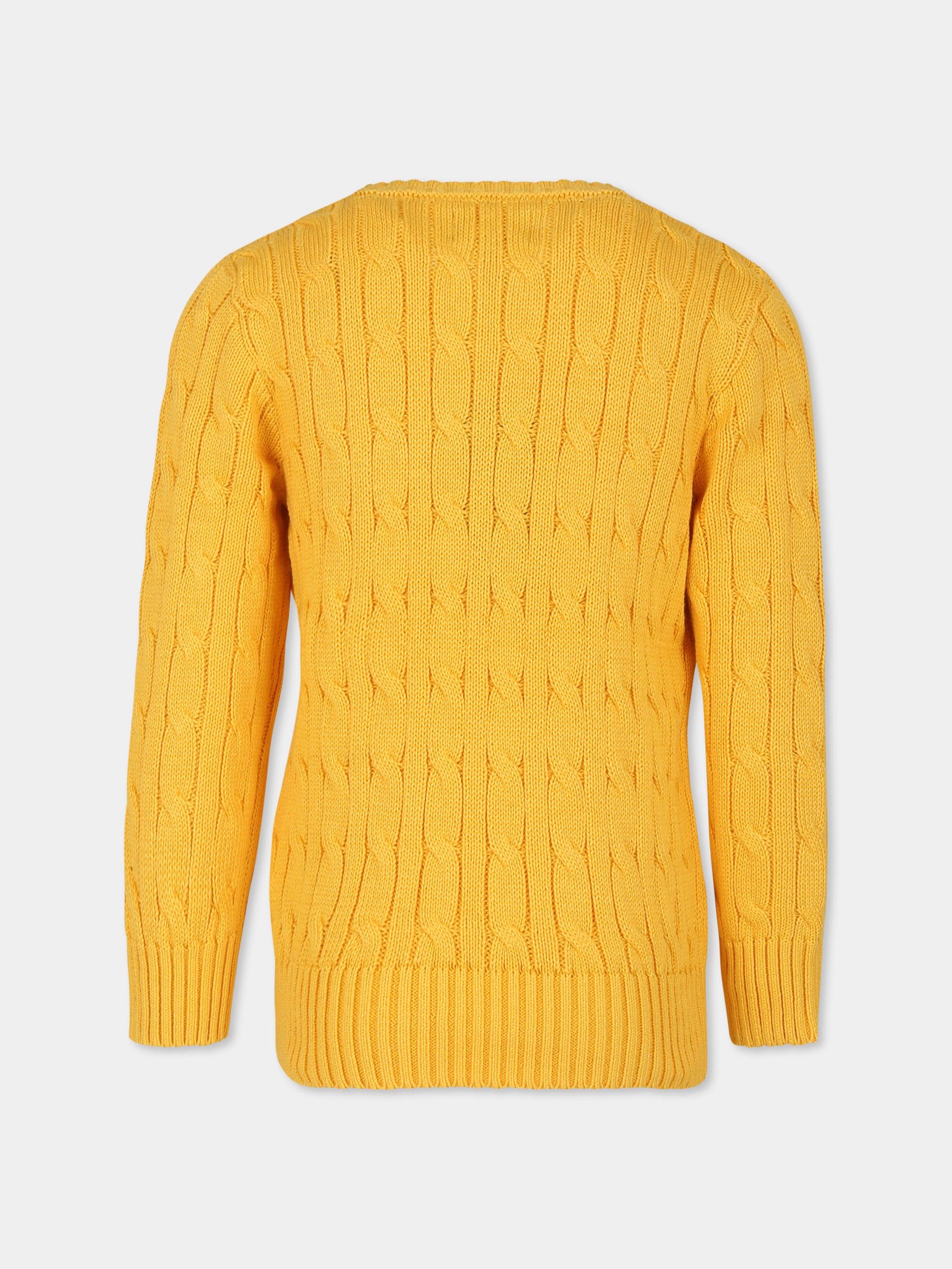 Maglione giallo per bambino con cavallino,Ralph Lauren Kids,702674069