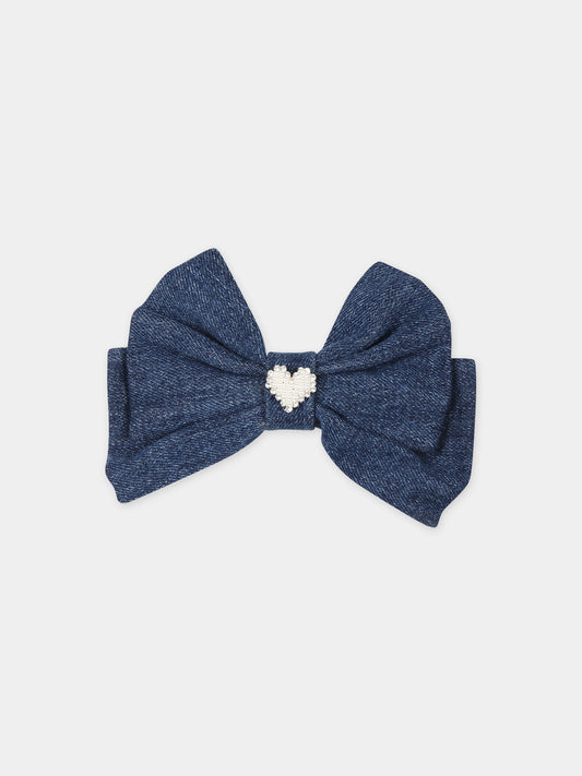 Fermaglio blu per bambina con cuore,Self-portrait,PF24 744 BL