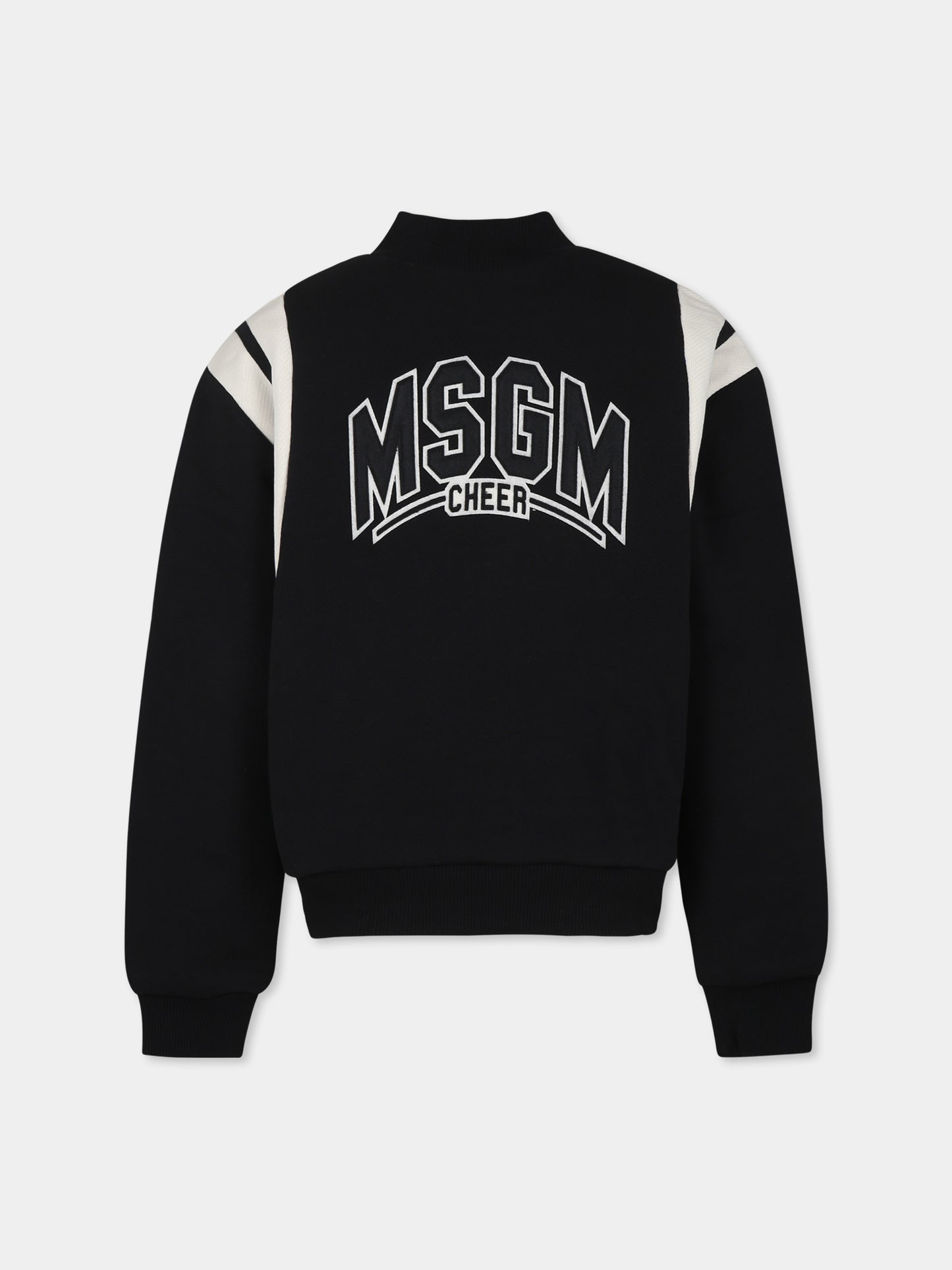 Bomber nero con logo bambino,Msgm Kids,F4MSJBBO228 110