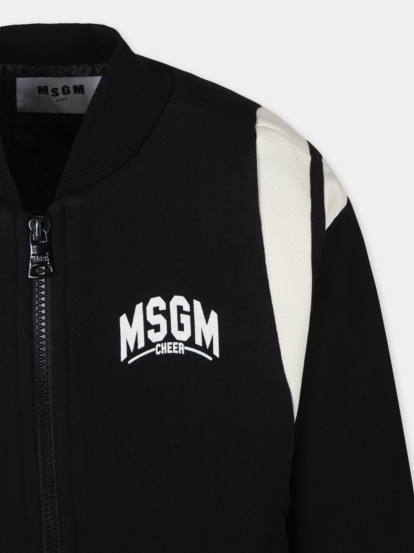 Bomber nero con logo bambino,Msgm Kids,F4MSJBBO228 110