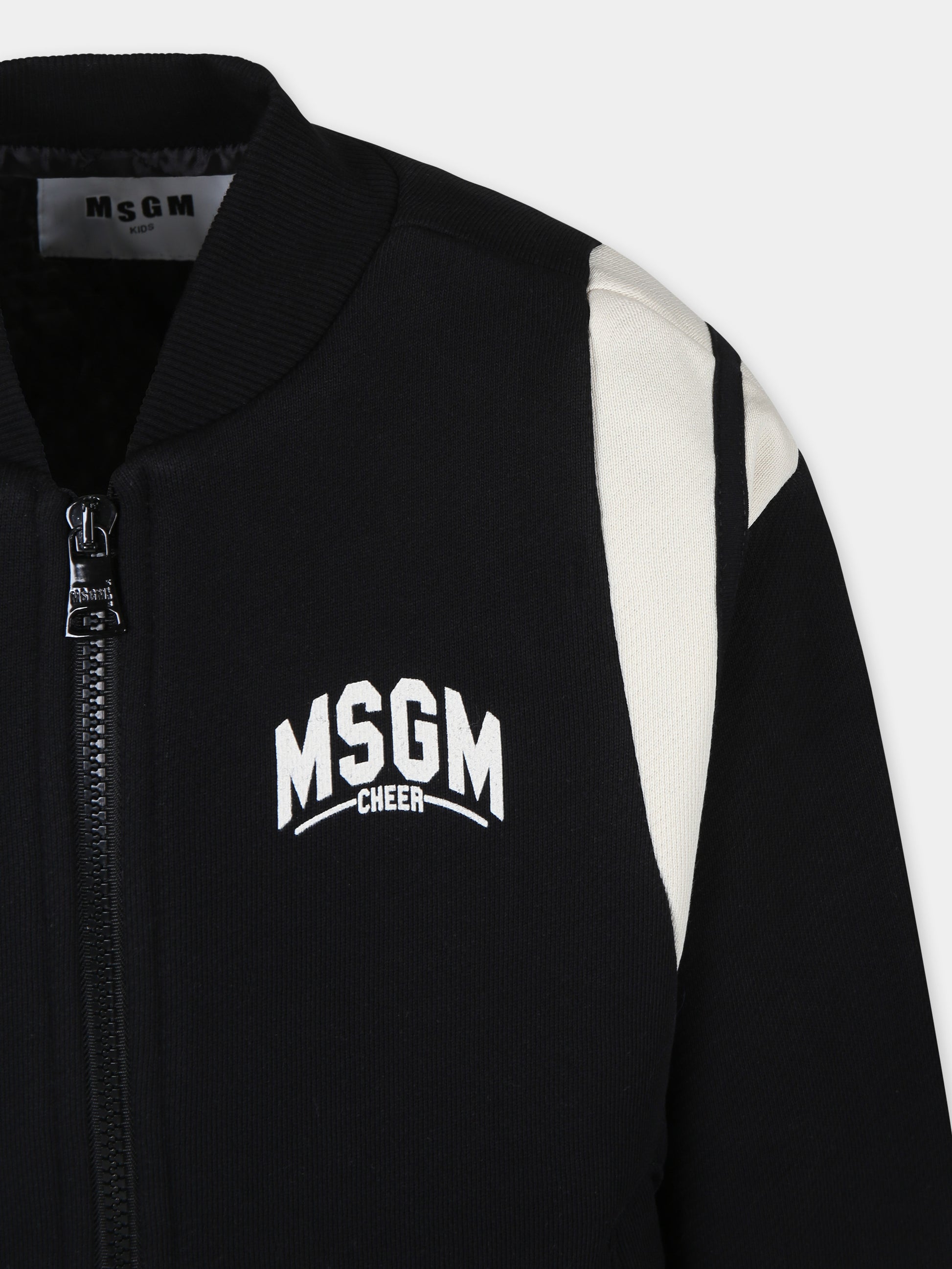 Bomber nero con logo bambino,Msgm Kids,F4MSJBBO228 110