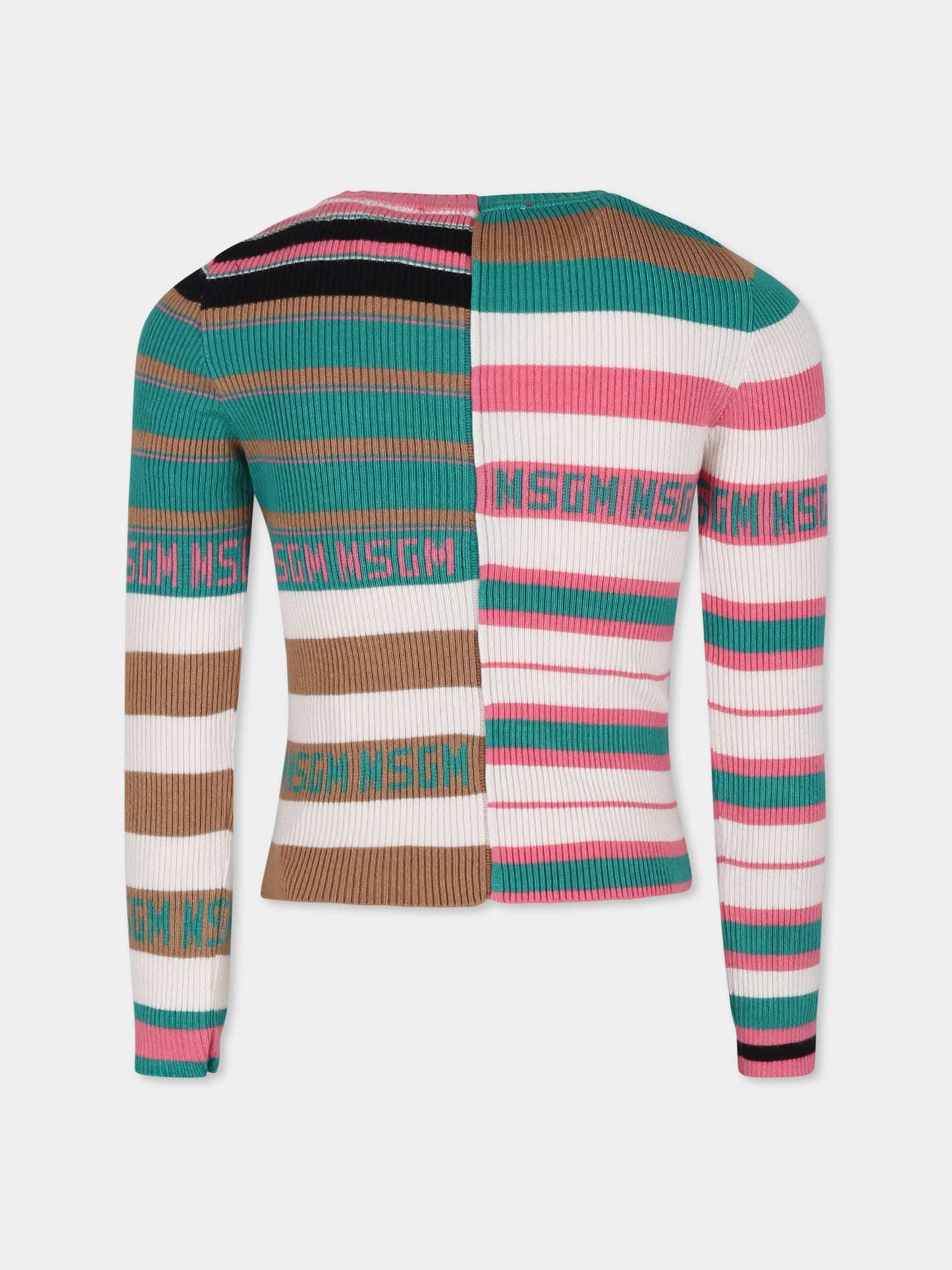 Maglione multicolor per bambina con logo,Msgm Kids,F4MSJGJP193 140