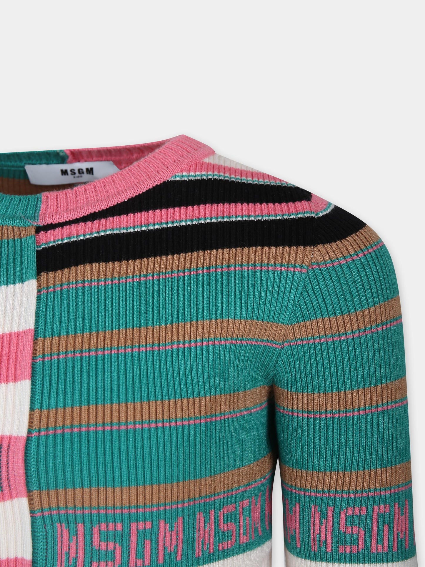 Maglione multicolor per bambina con logo,Msgm Kids,F4MSJGJP193 140