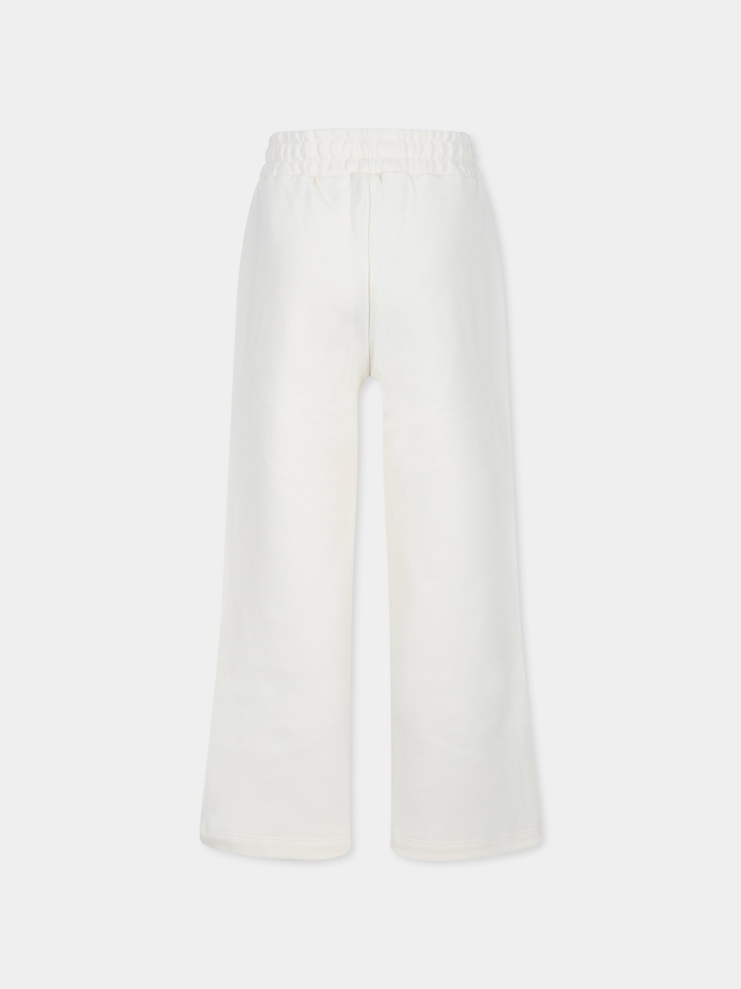 Pantaloni avorio per bambina con logo,Msgm Kids,F4MSJGFP217 013