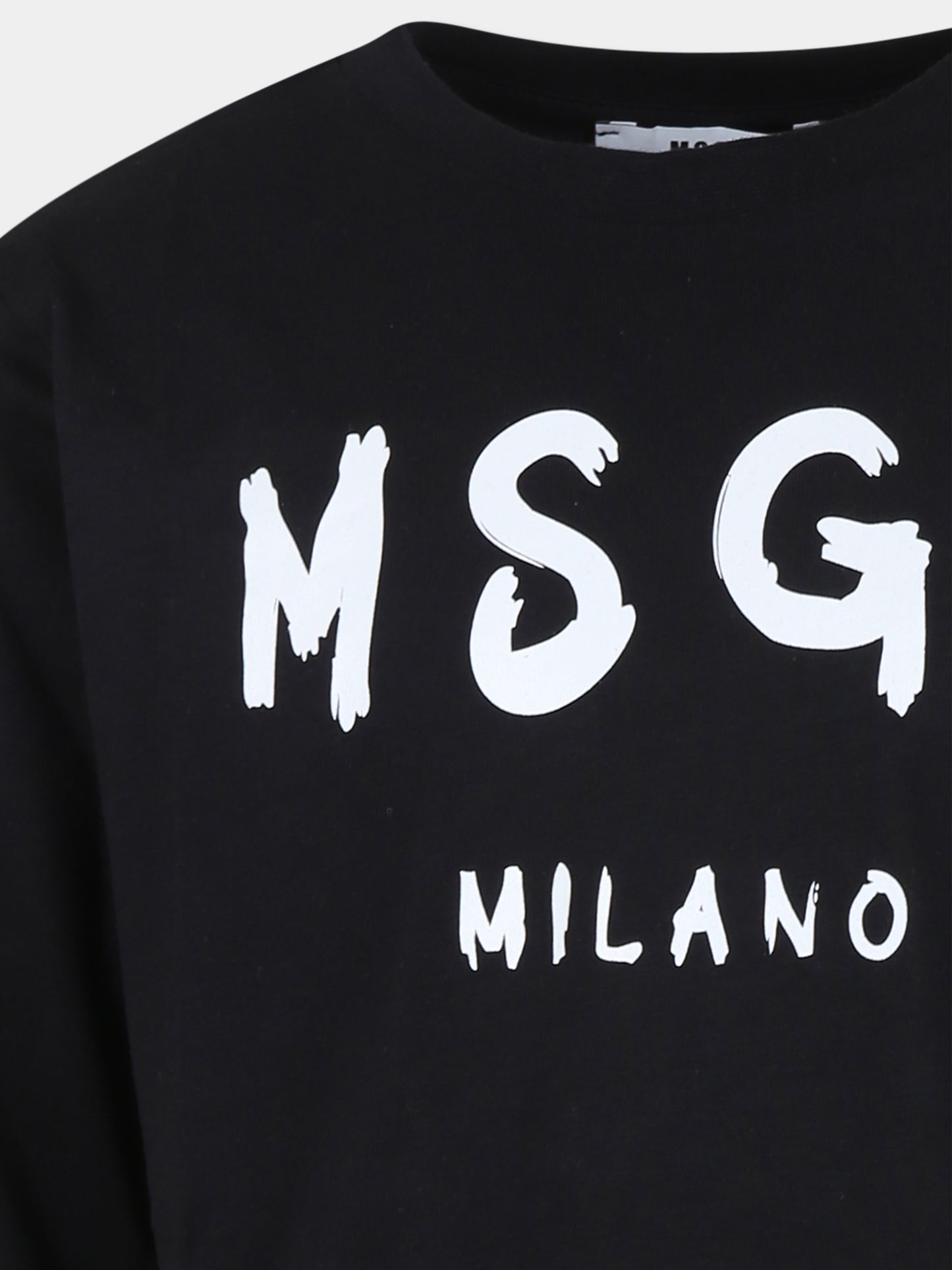T-shirt nera per bambini con logo,Msgm Kids,F4MSJUTH292 110
