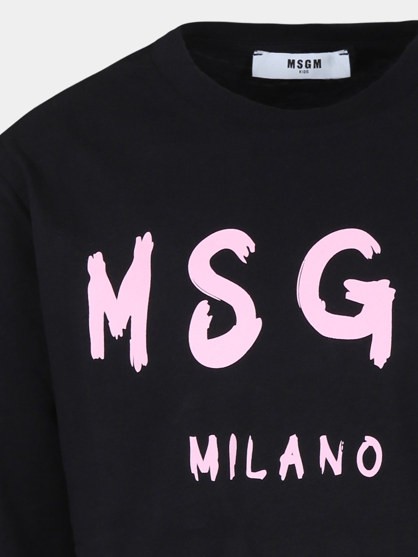 T-shirt nera per bambina con logo,Msgm Kids,F4MSJUTH292 110/08