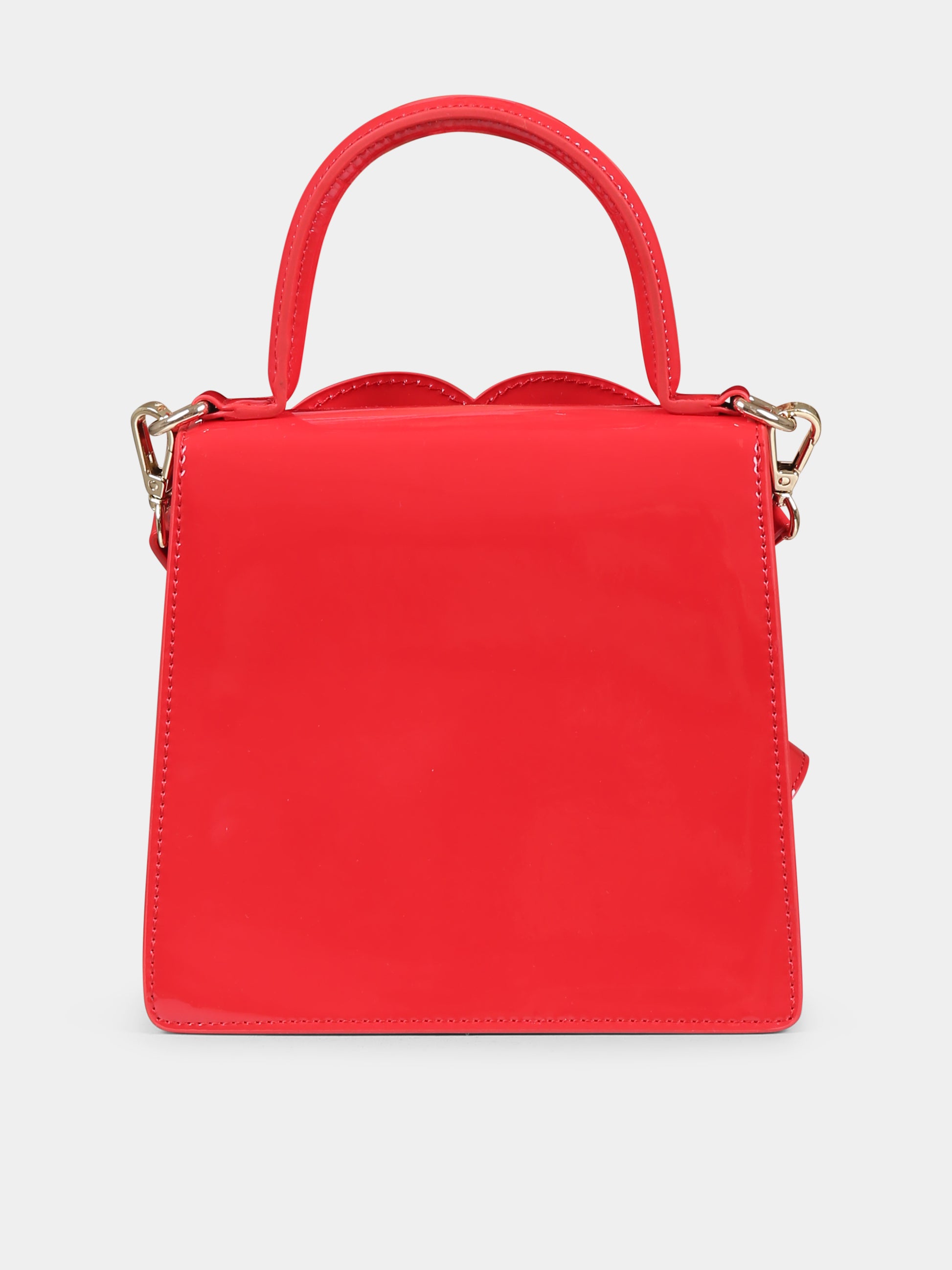 Borsa rossa per bambina con cuore e logo,Msgm Kids,F4MSJGBA149 040