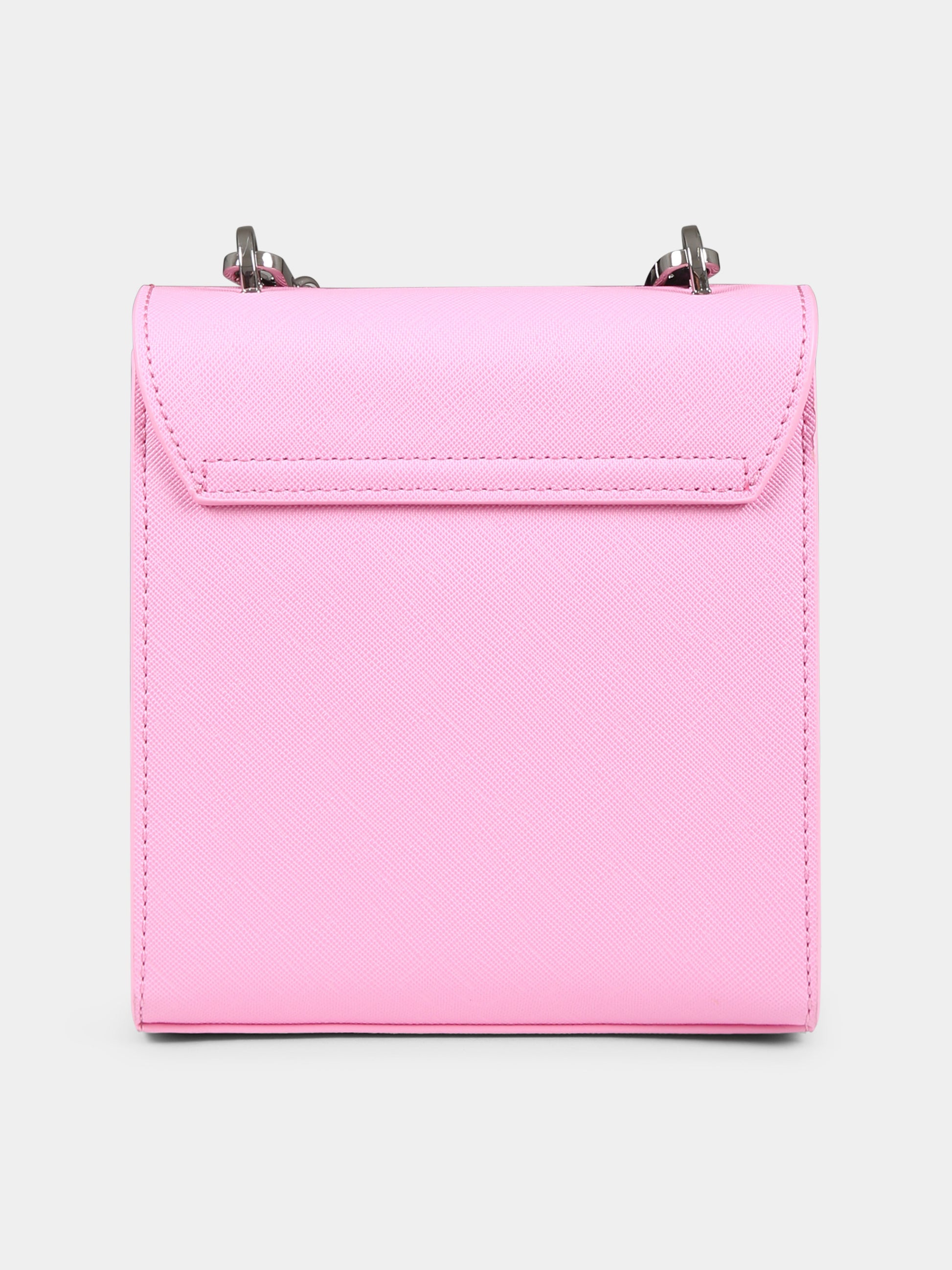 Borsa rosa per bambina con logo,Msgm Kids,F4MSJGBA154 042