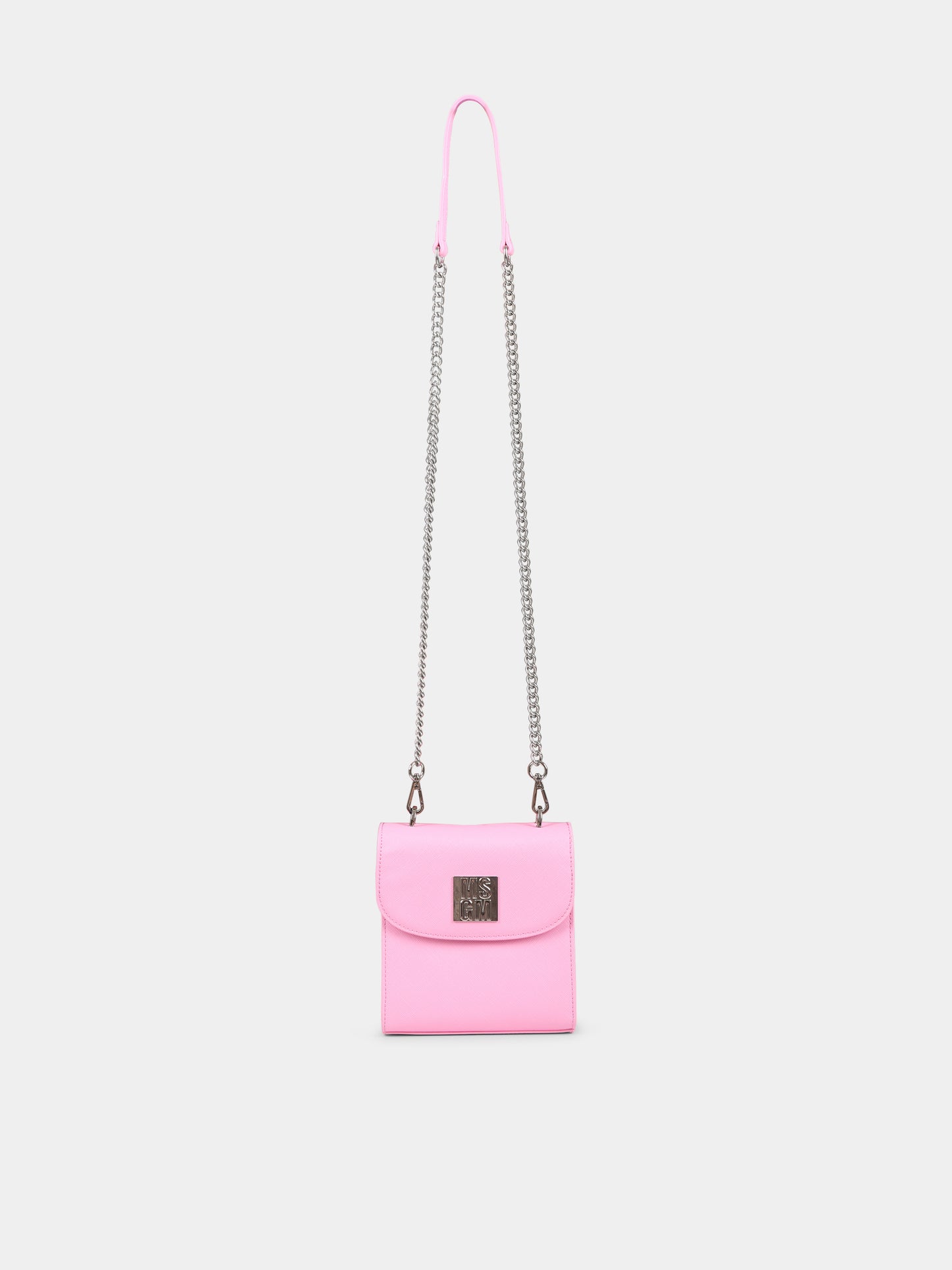 Borsa rosa per bambina con logo,Msgm Kids,F4MSJGBA154 042