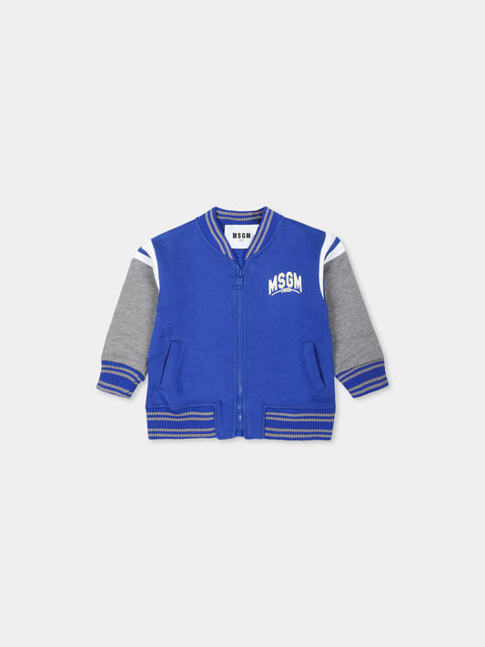 Bomber blu royal con logo per neonato,Msgm Kids,F4MSNBBO269 130