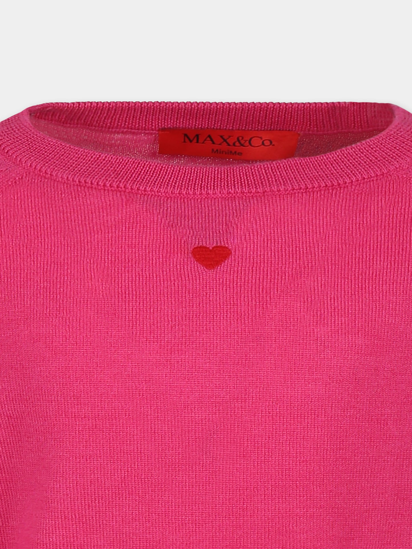 Maglione fucsia per bambina con cuore,Max&co,MX0003 MX004 MAXK1F MX352