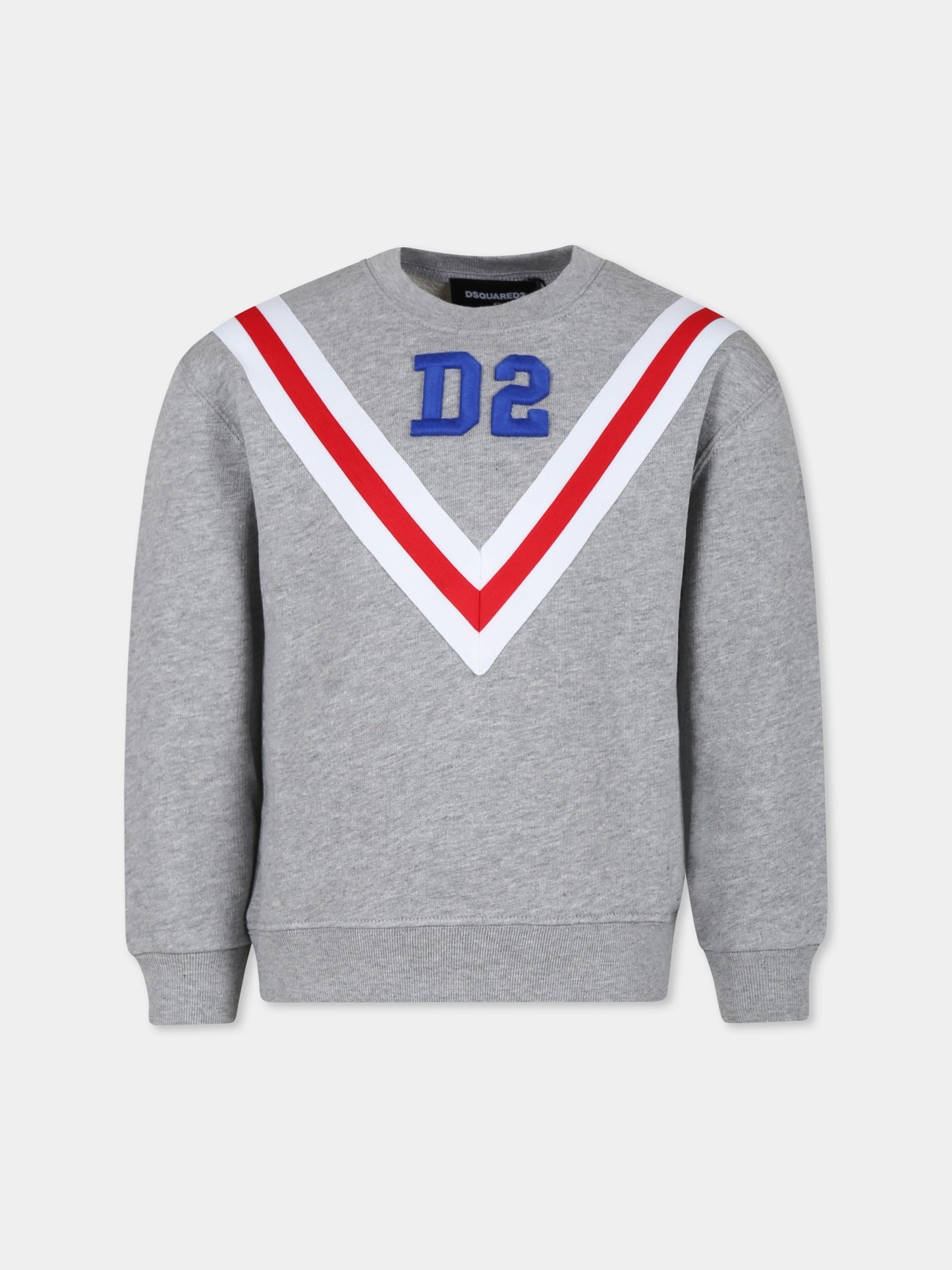 Felpa grigia per bambino con logo D2,Dsquared2,DQ2460 D0A3G D2S827U DQ911