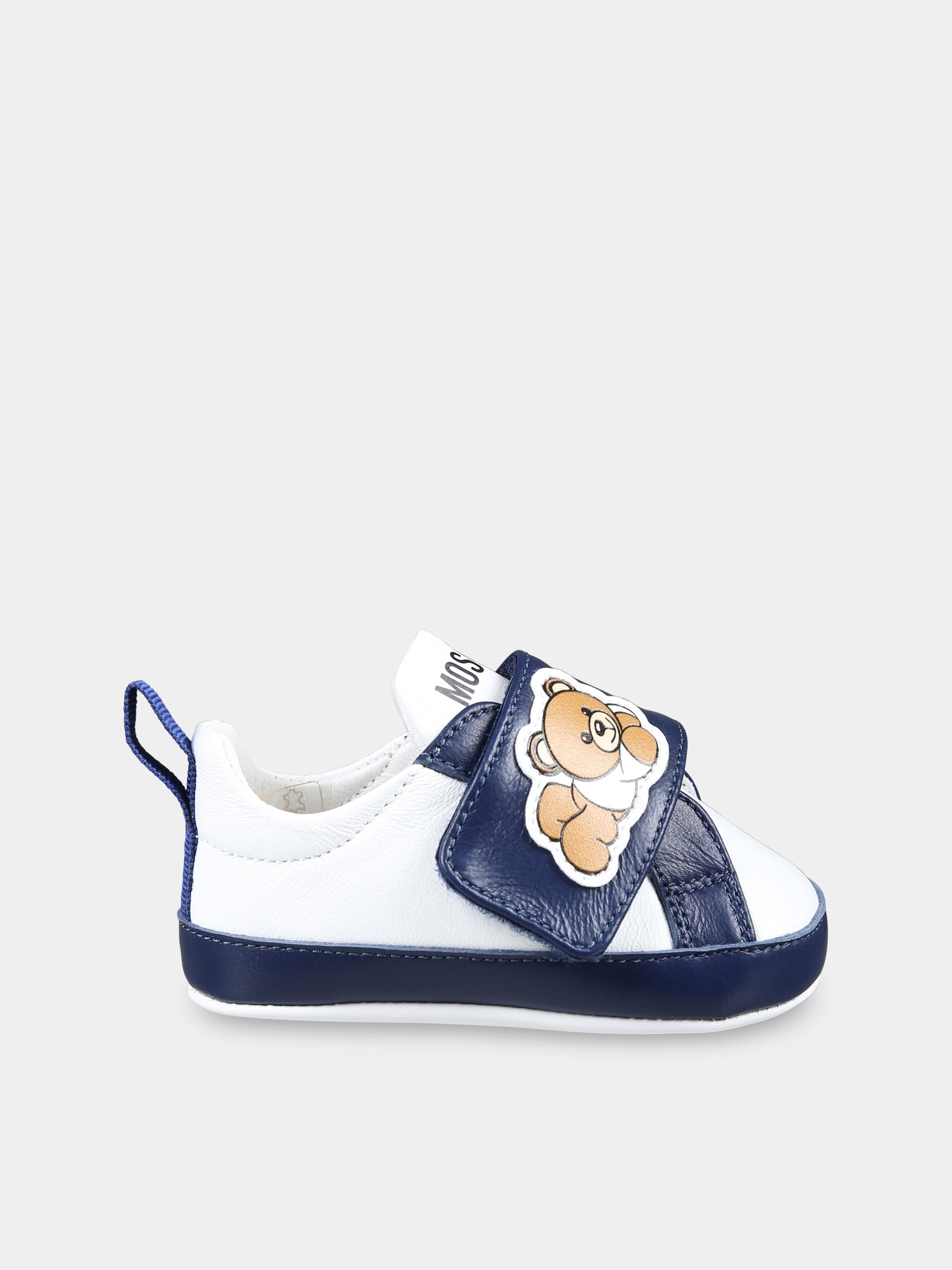 Sneakers blu per neonato con Teddy Bear,Moschino Kids,78564 2