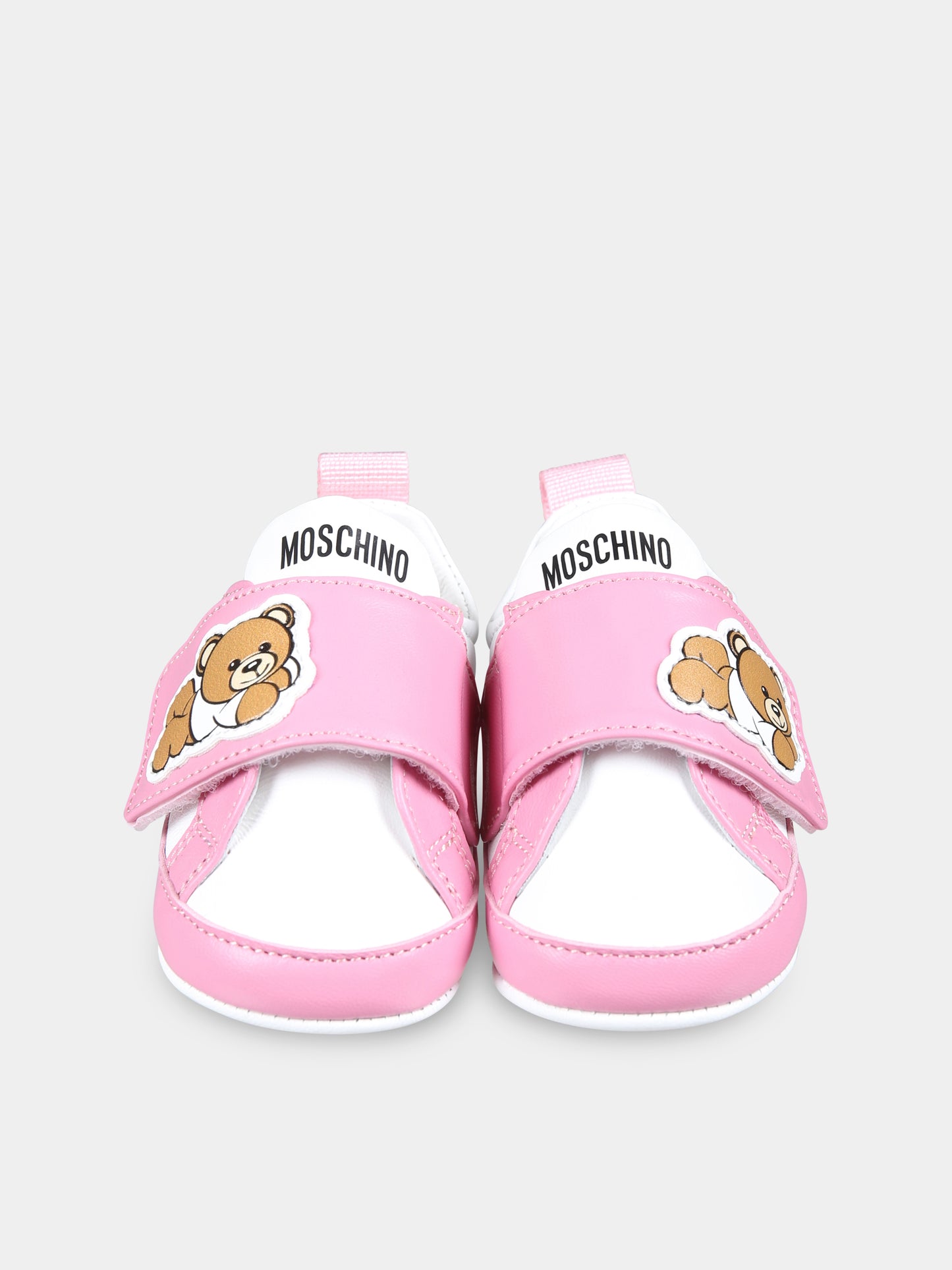 Sneakers rosa per neonata con Teddy Bear,Moschino Kids,78564 4