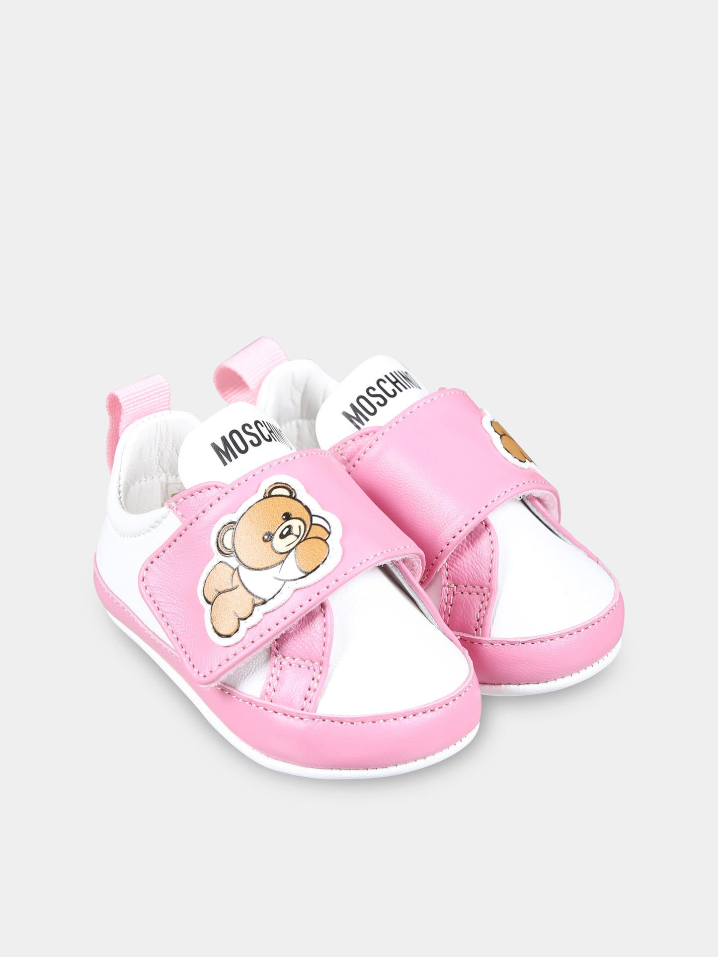 Sneakers rosa per neonata con Teddy Bear,Moschino Kids,78564 4