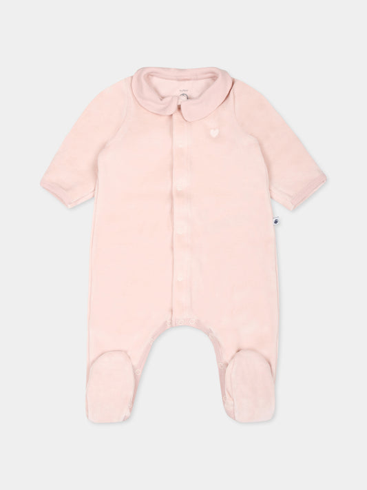 Tutina rosa per neonata con cuore,Petit Bateau,A0ATA SALINE 01