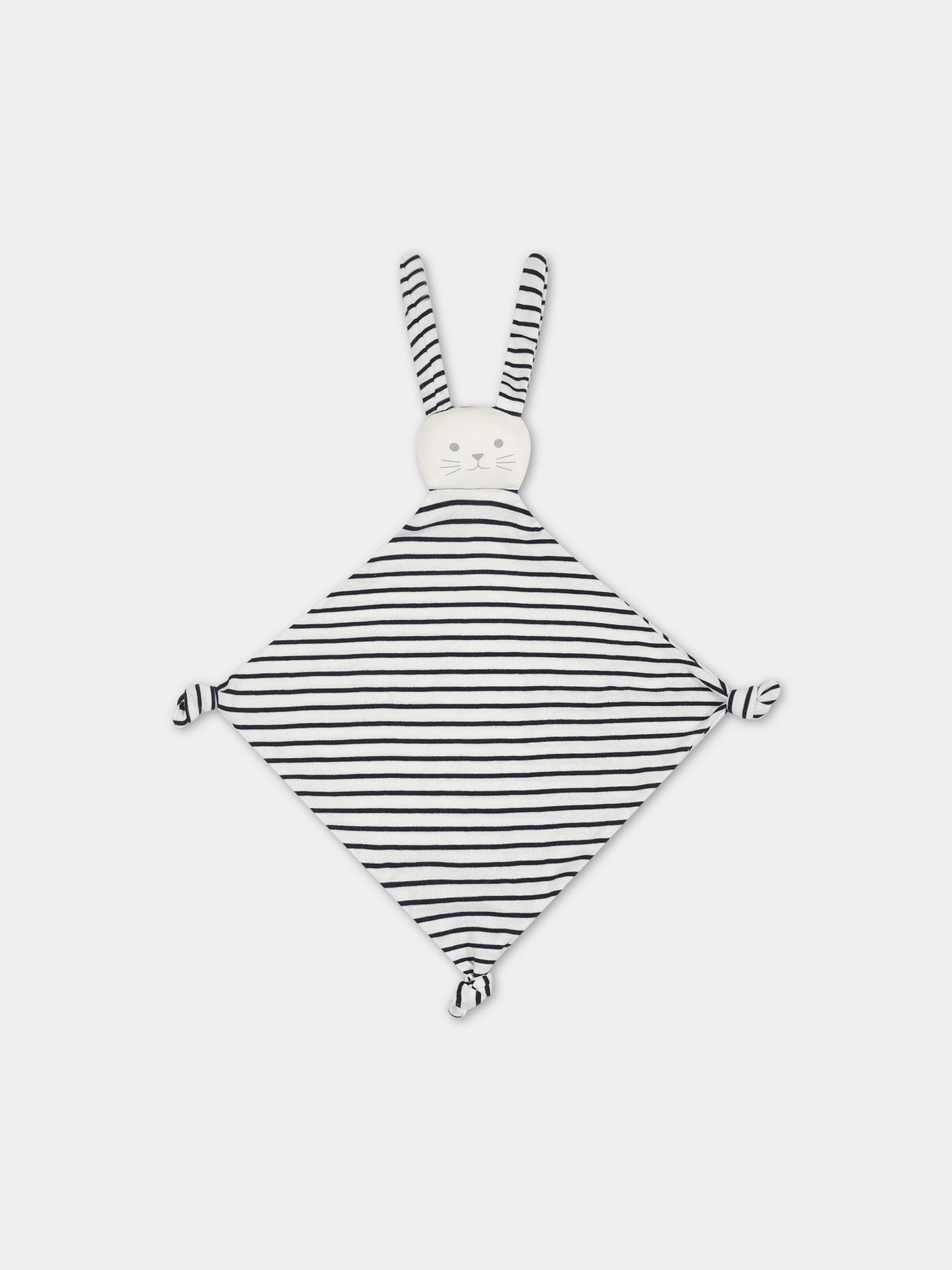 Doudou multicolor per neonati con coniglio,Petit Bateau,A0ASG MARSHMALLOW/SMOKING 01