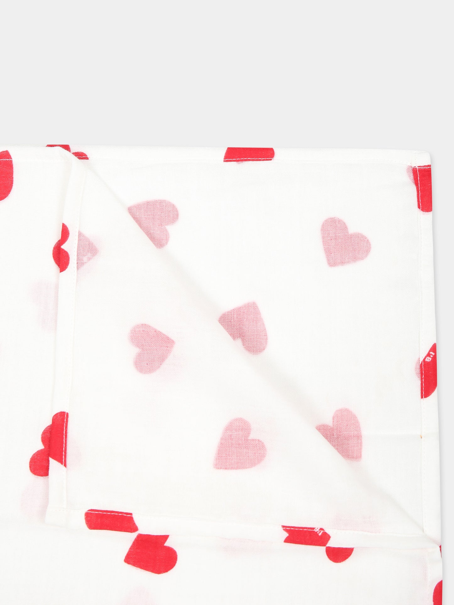 Mussola bianca per neonati con cuori,Petit Bateau,A0AVE MARSHMALLOW/TERKUIT 01