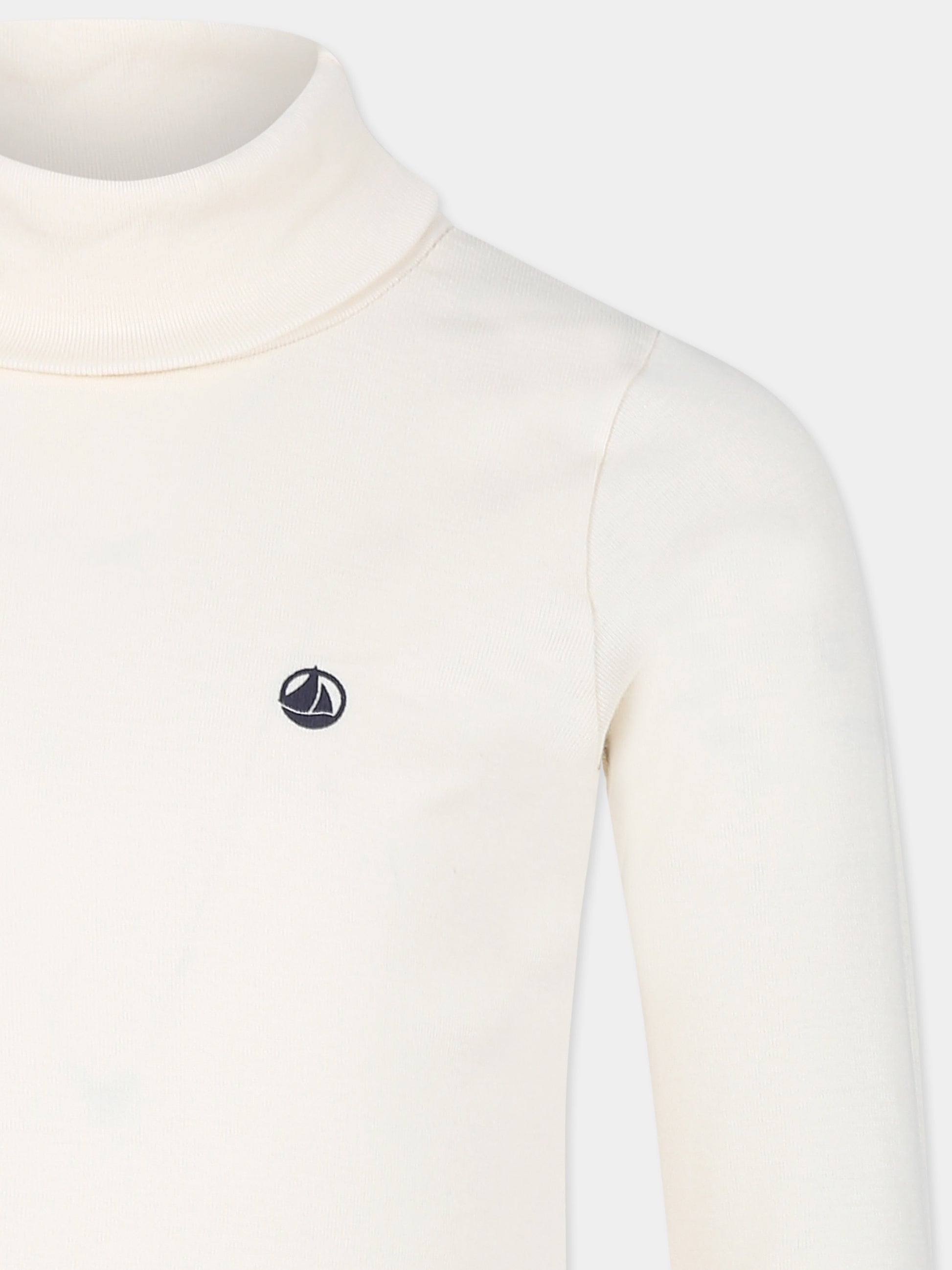 Dolcevita avorio per bambino con logo,Petit Bateau,A072I AVALANCHE 65