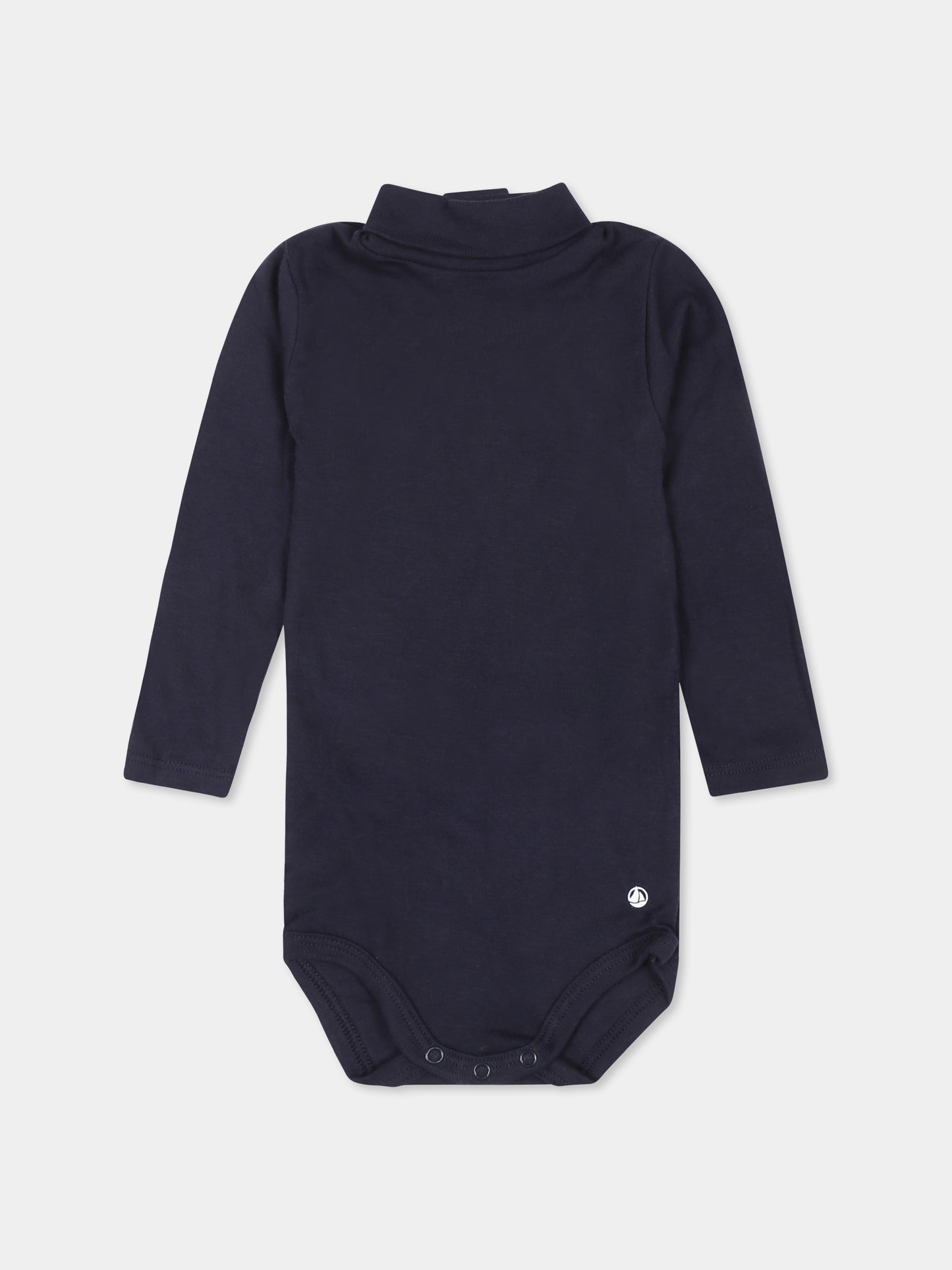 Body blu con collo alto per neonati,Petit Bateau,A0BQF SMOKING 02