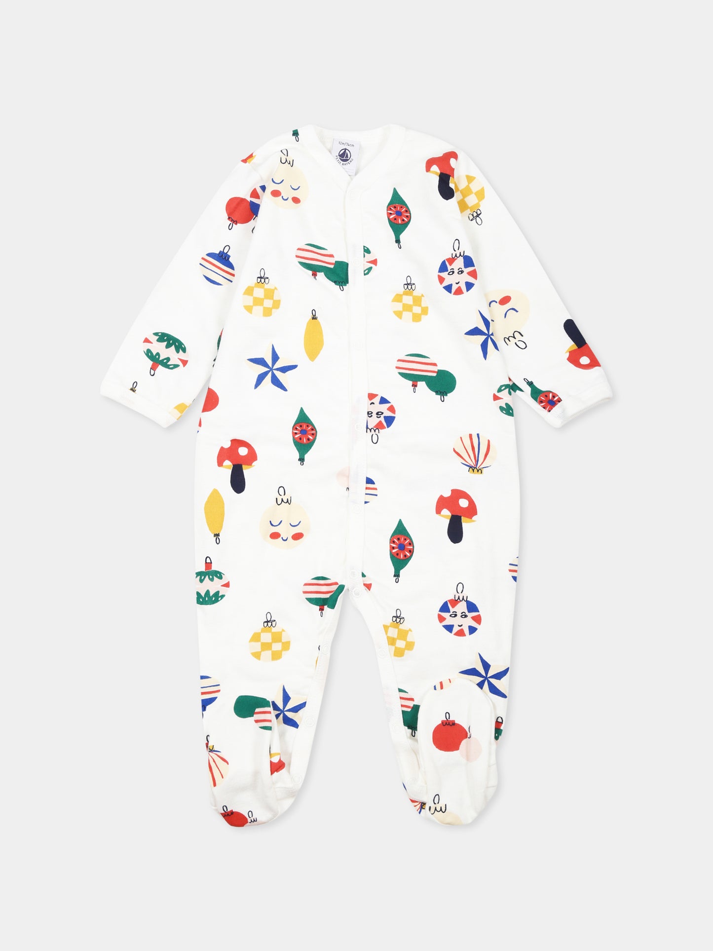 White babygrow for babykids with Christmas print
