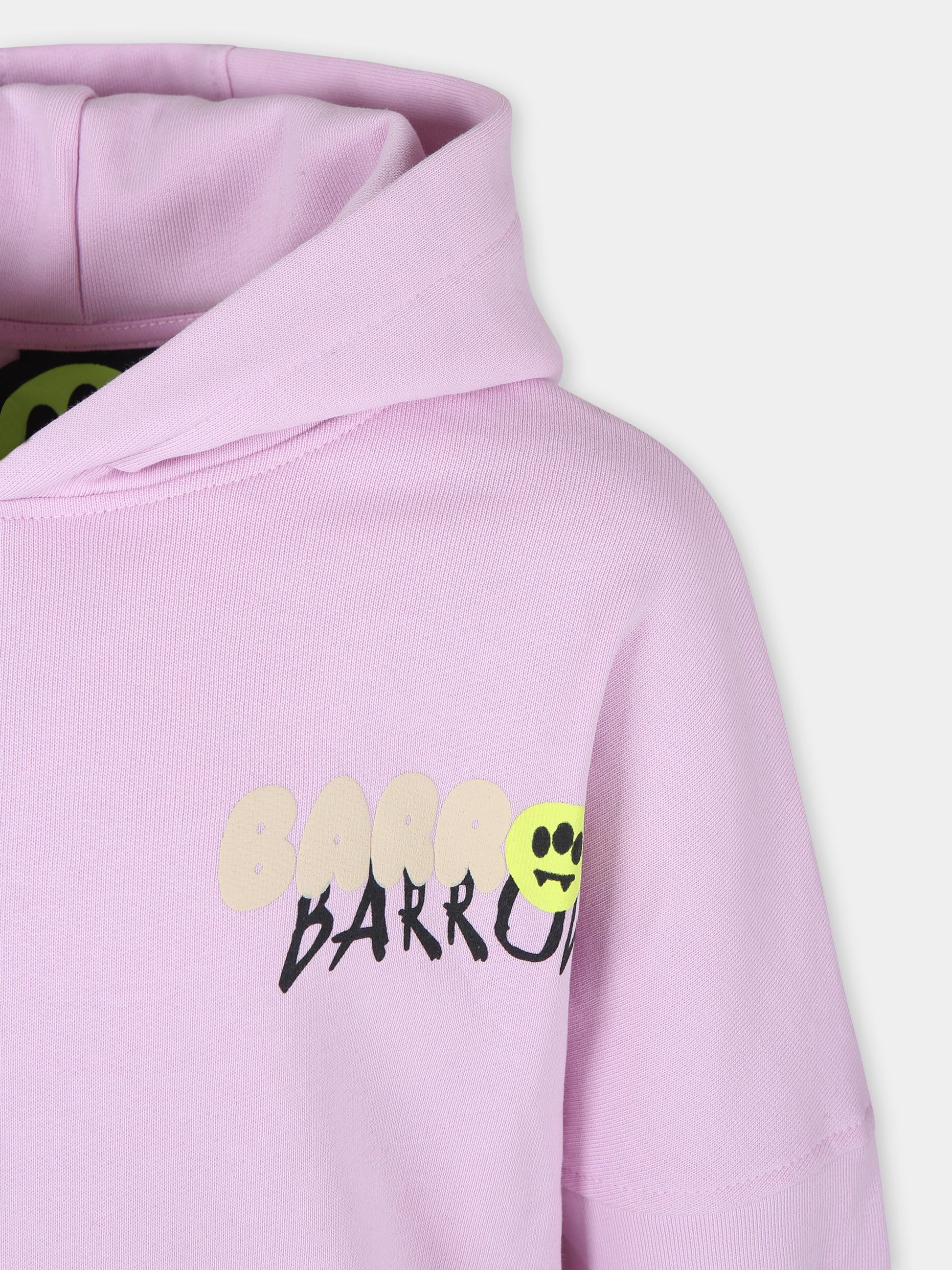 Felpa rosa per bambina con smile e logo,Barrow,F4BKJGHS143 BW014