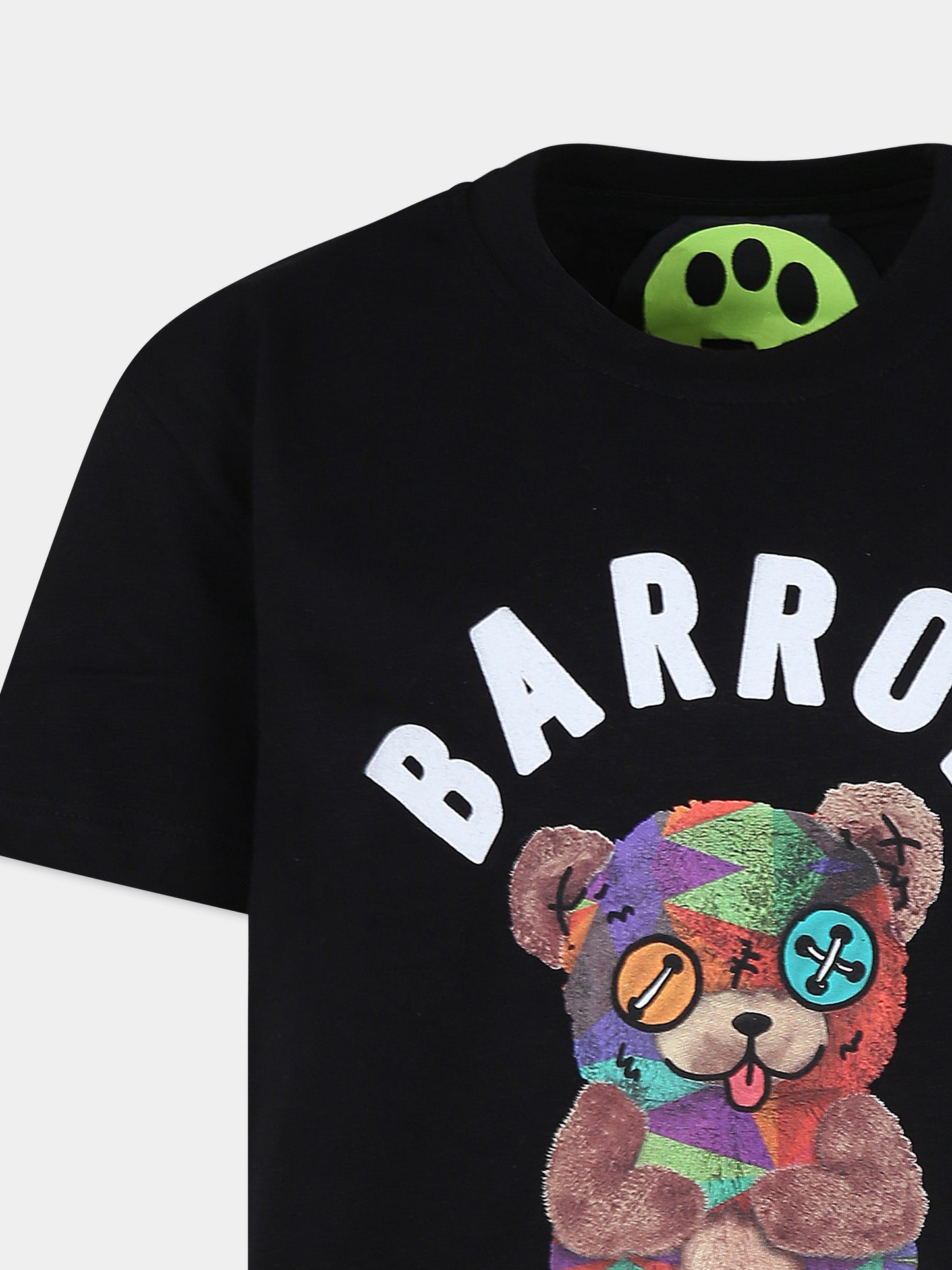 T-shirt nera per bambini con stampa orso,Barrow,F4BKJUTH074 110