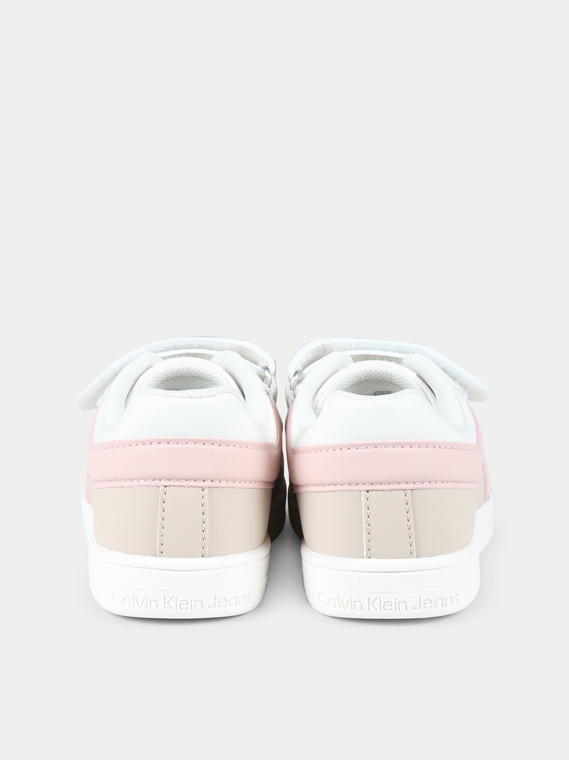 Sneakers bianche per bambina con logo,Calvin Klein Kids,V1A9 80974 1269B055