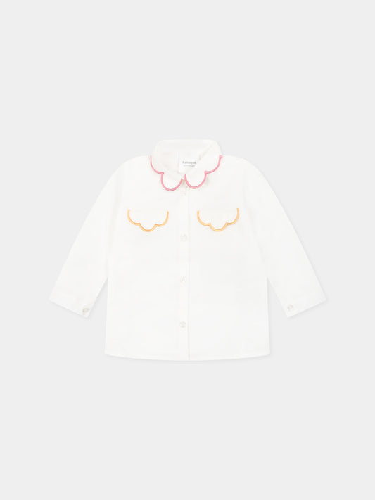 White shirt for baby girl with embroidery