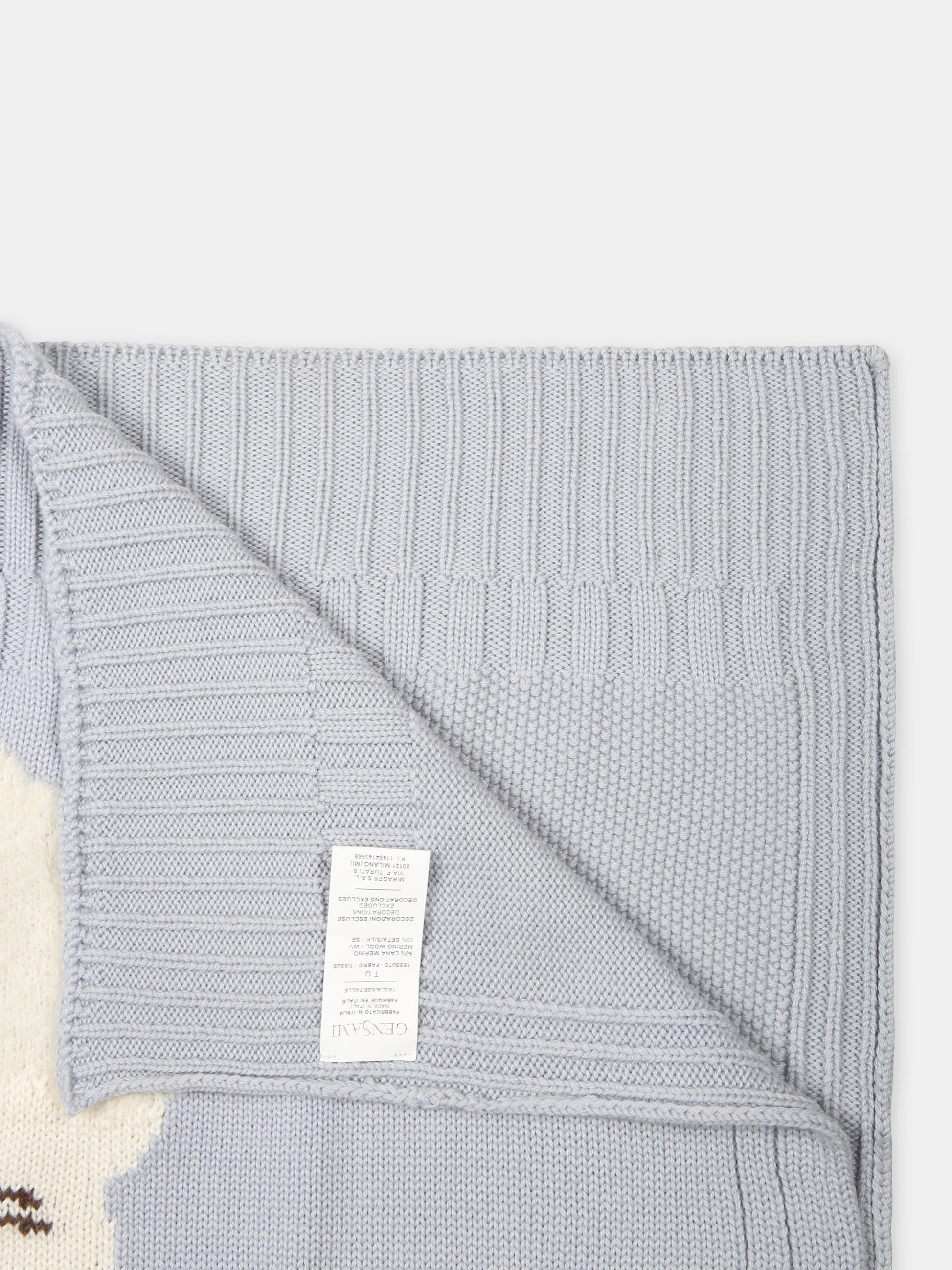 Coperta celeste per neonato con alpachino,Gensami,COP02-B-ALP SKY BLUE