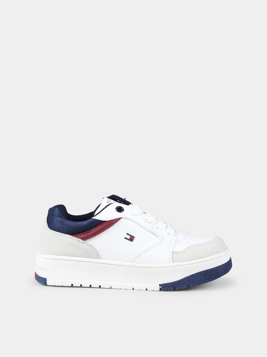 Sneakers avorio per bambini con logo,Tommy Hilfiger Junior,T3X9 33639 1269B058