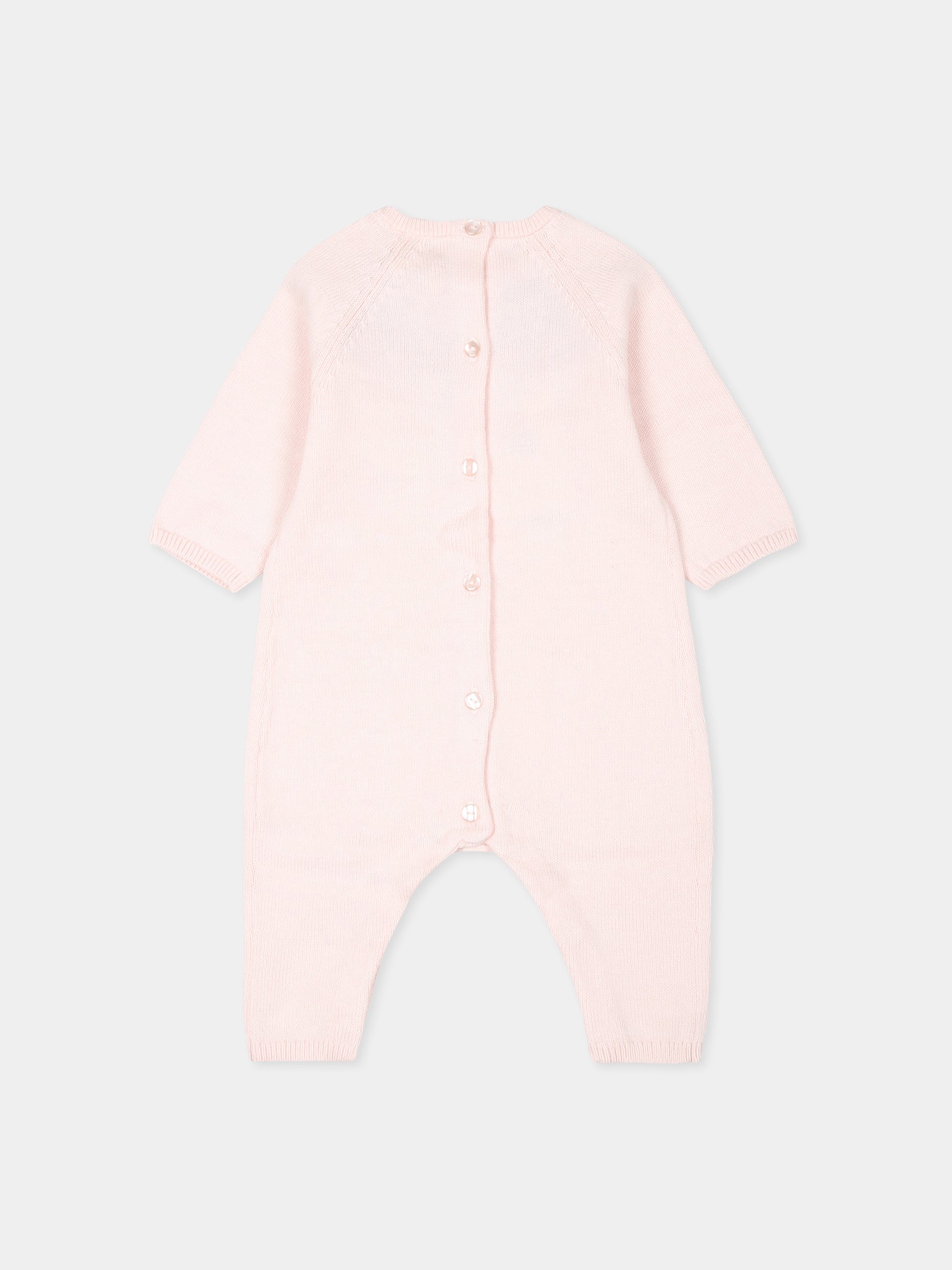 Tutina rosa con motivo jacquard per neonata,Carrement Beau,Y30171 43B