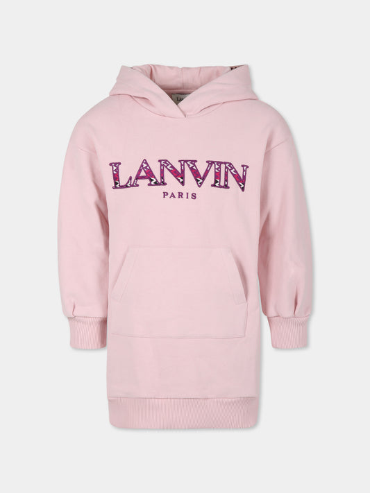 Vestito rosa per bambina con logo,Lanvin Petite,N30094 47W