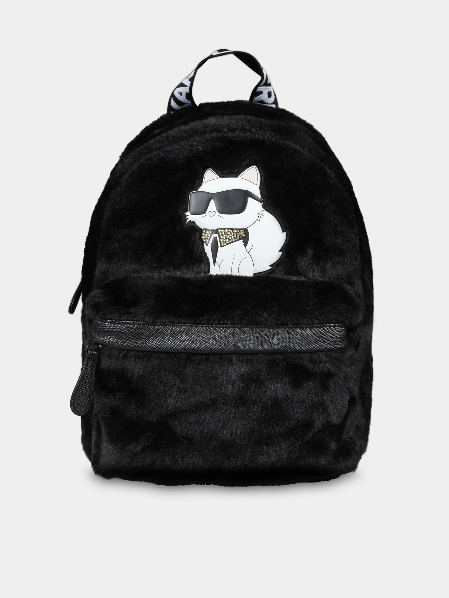 Zaino nero per bambina con Choupette,Karl Lagerfeld Kids,Z30346 09B