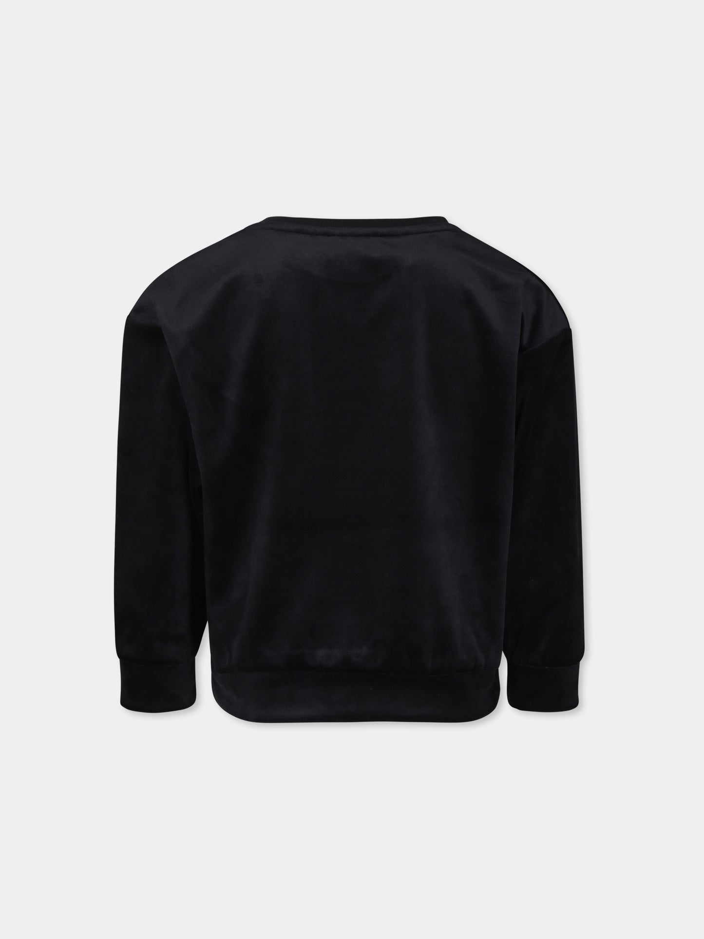 Felpa nera per bambina con logo,Sonia Rykiel Paris,A00262 09B