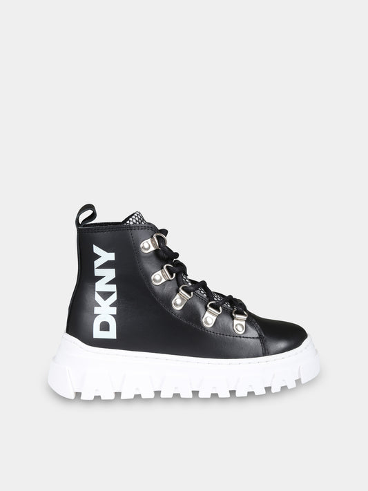 Sneakers nere per bambina con logo,Dkny,D60879 09B