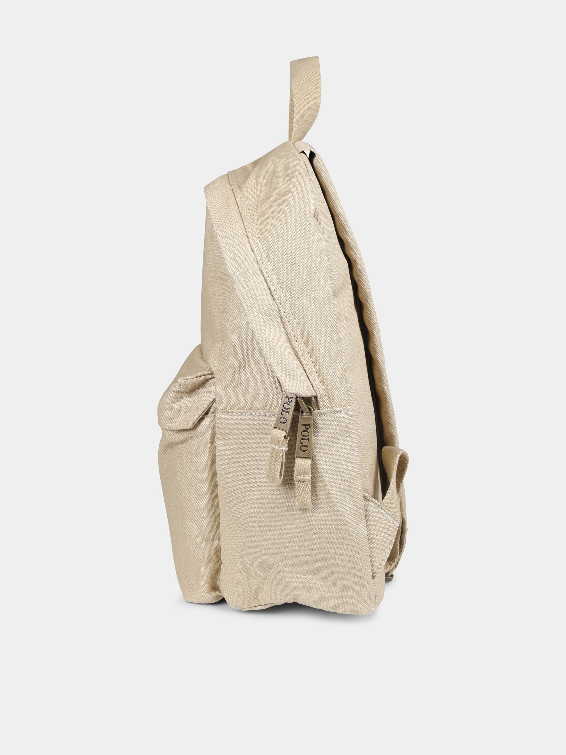 Zaino beige per bambini con Polo Bear,Ralph Lauren Kids,9AR076 X9W