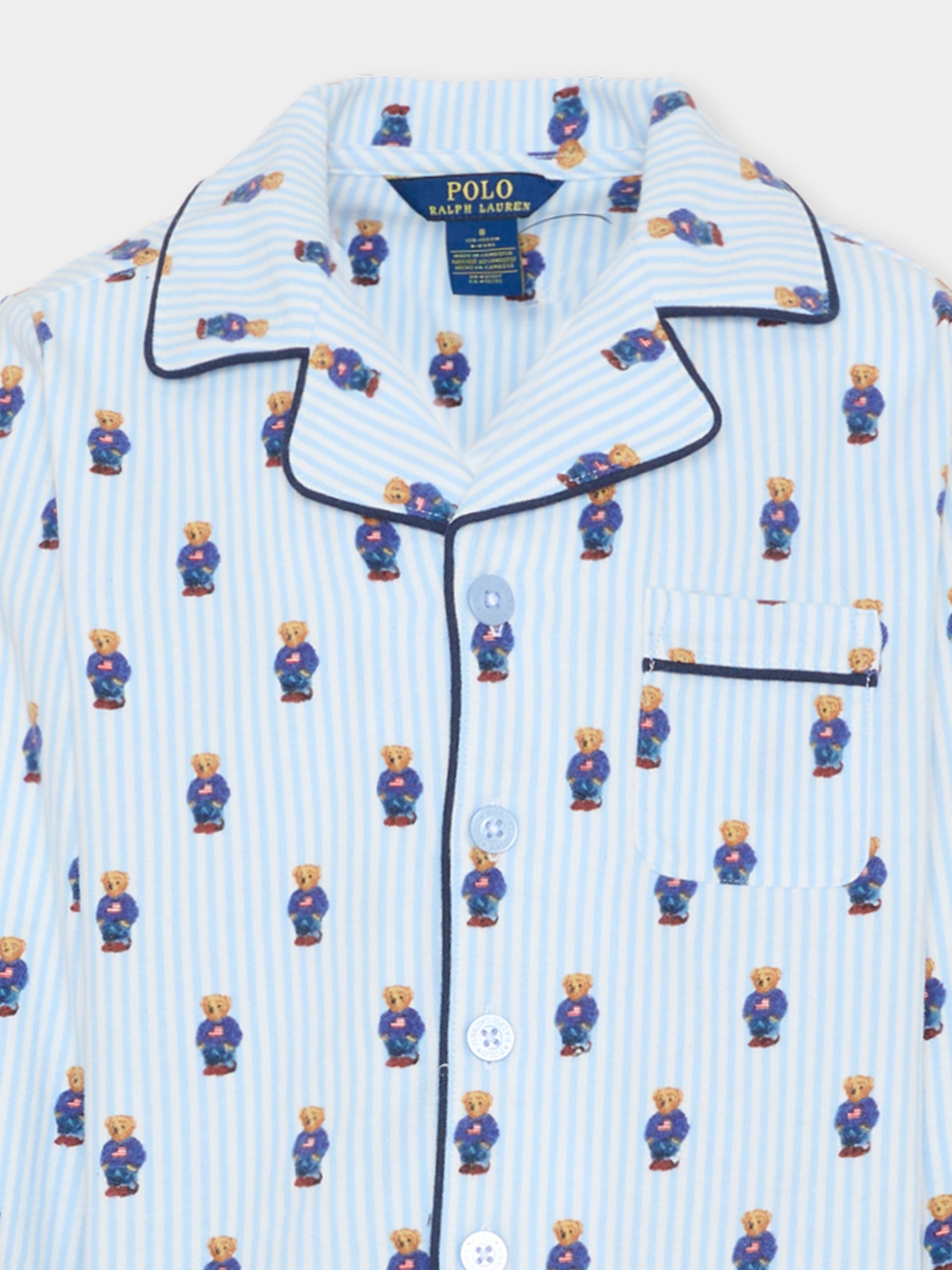 Pigiama celeste per bambino con Polo Bear,Ralph Lauren Kids,9P0149 W2O