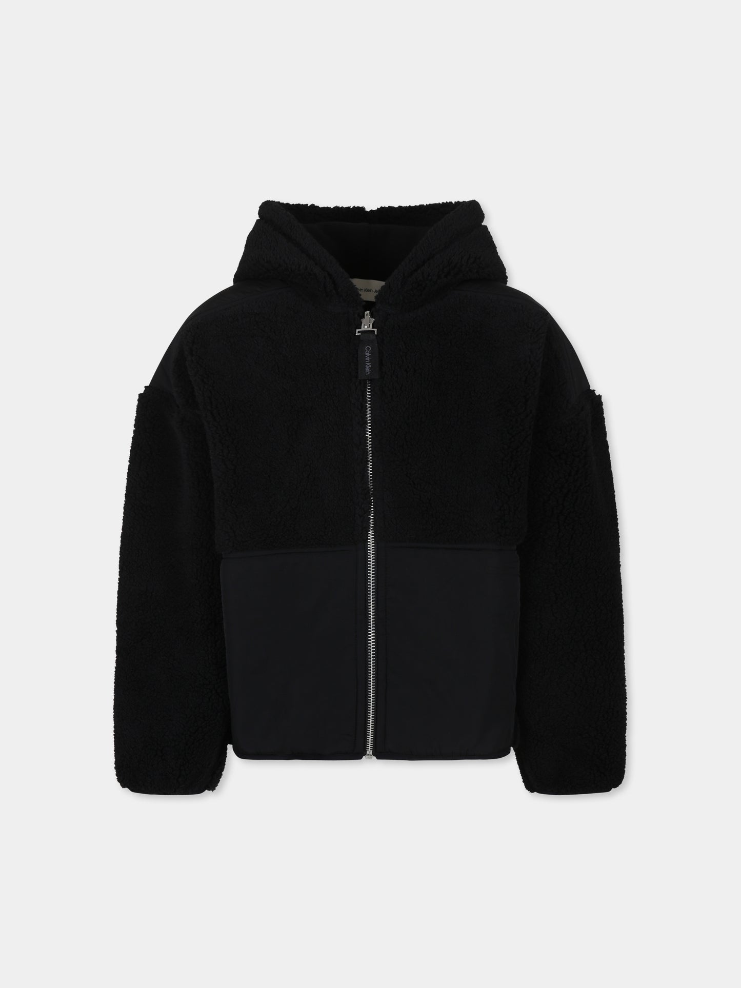 Ecopelliccia nera per bambino,Calvin Klein Kids,IB0IB02211T BEH