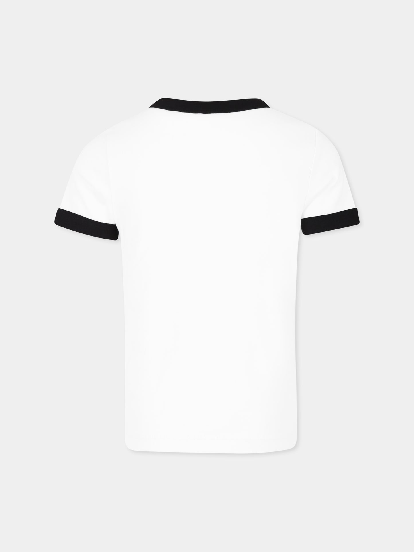 White t-shirt for boy with monogram